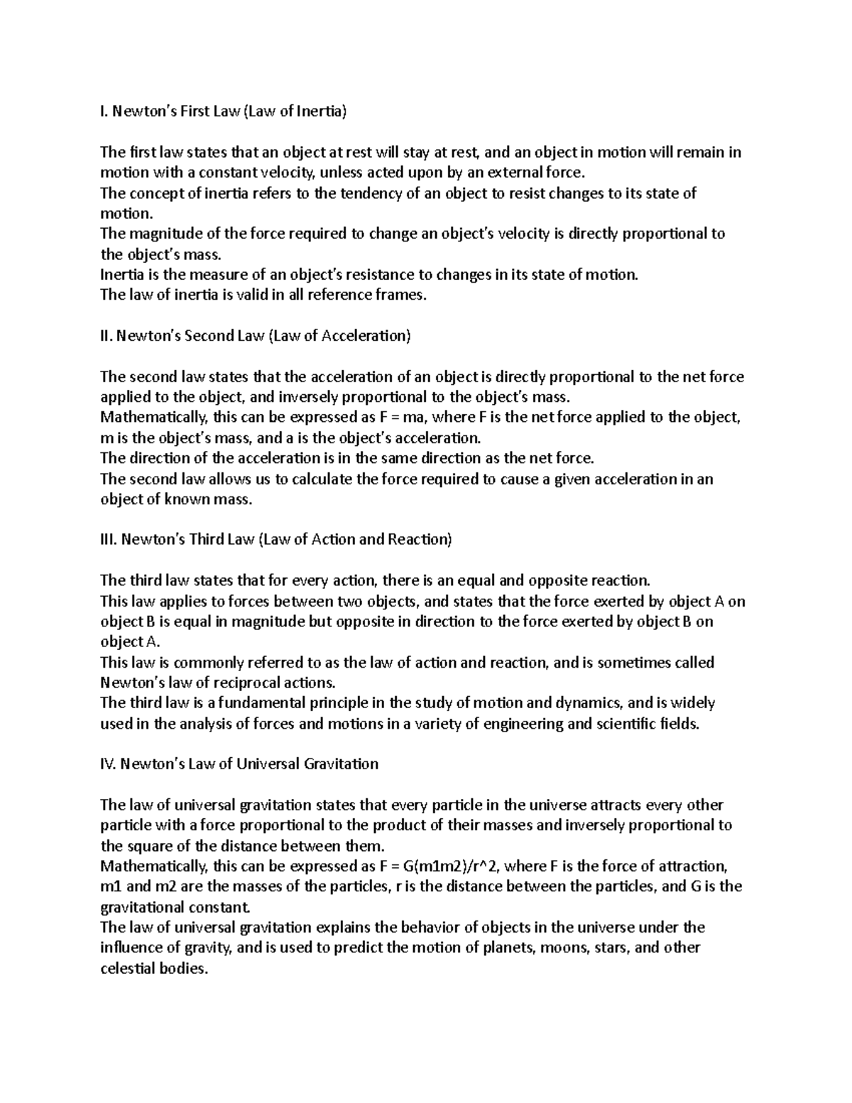 newtons-laws-unit-1-i-newton-s-first-law-law-of-inertia-the