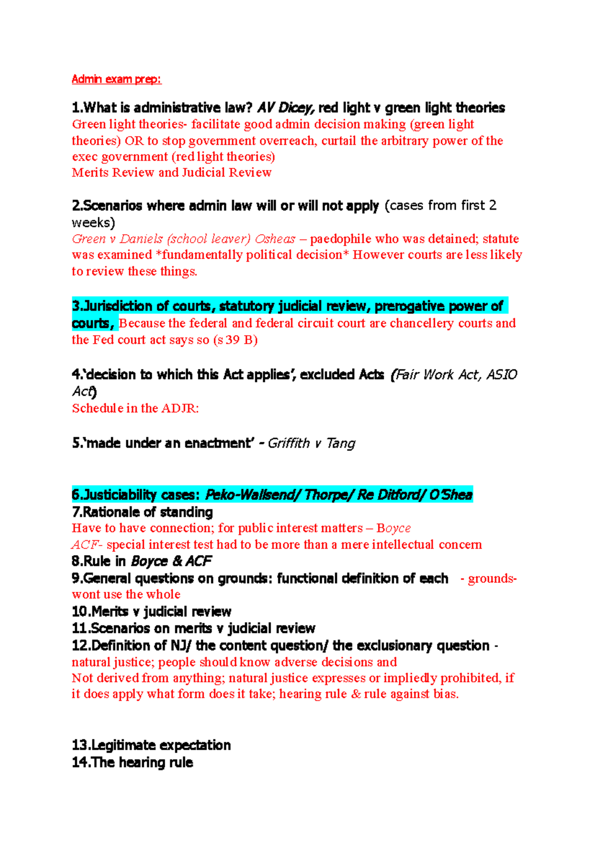 Administrative Law Quiz One (Midsemester) Admin exam prep 1 is