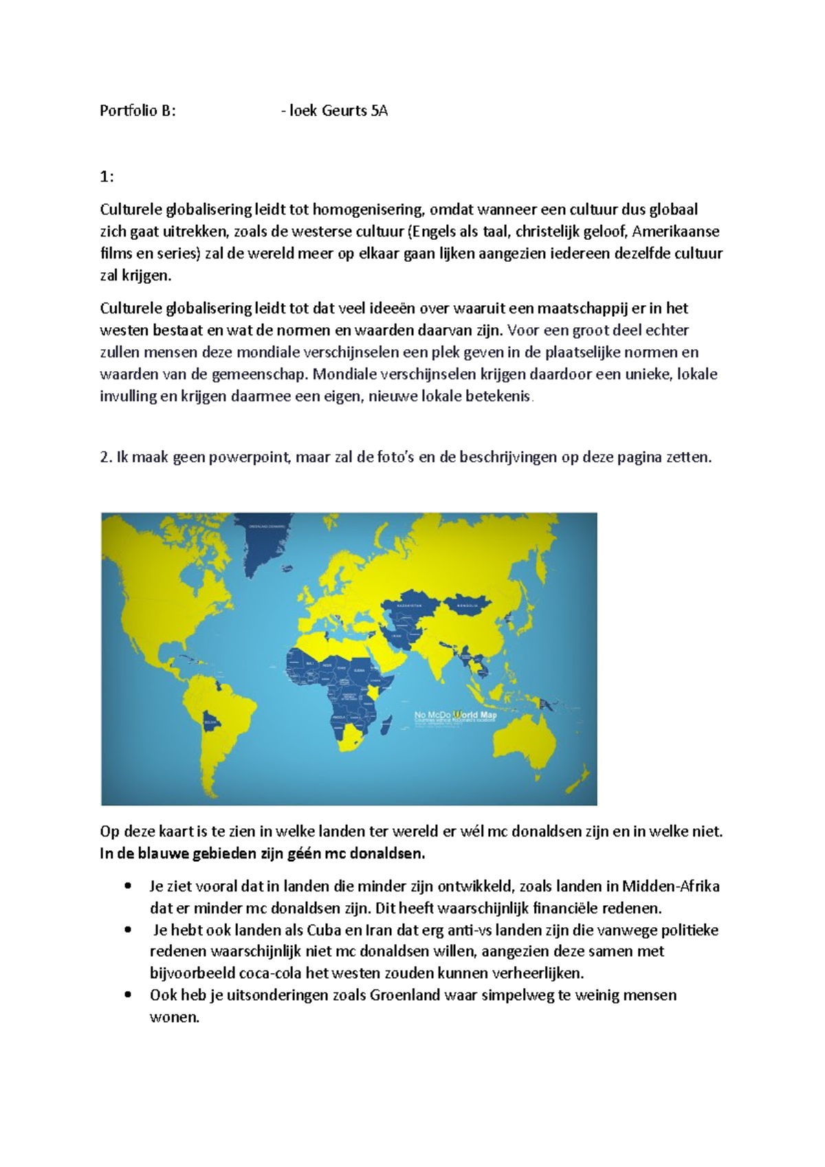 Portfolio B AK - Korf - Portfolio B: - Loek Geurts 5A 1: Culturele ...