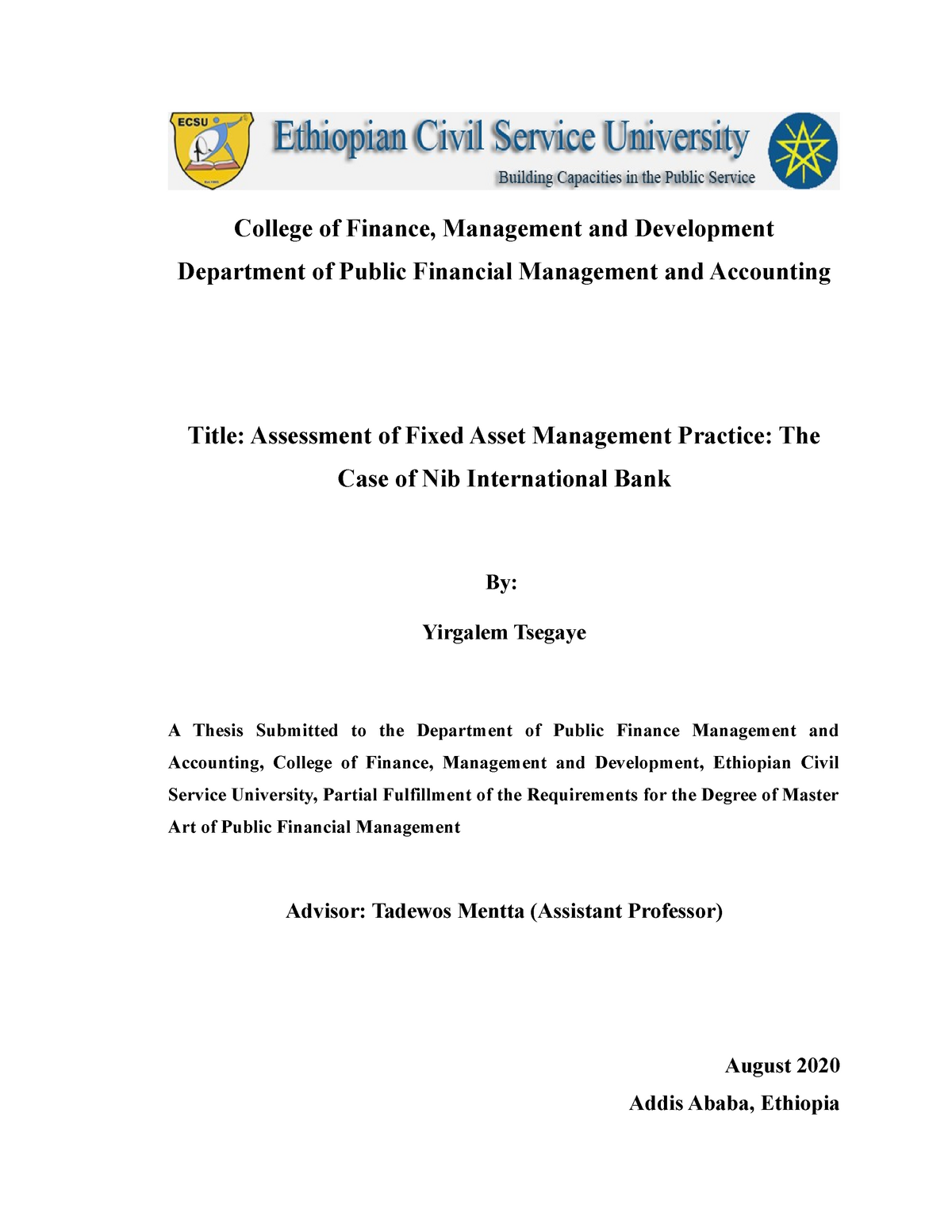 thesis title of financial management