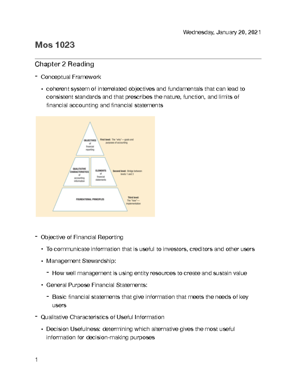 Mos1023 Week 2 Reading Notes PDF - Wednesday, January 20, 2021 Mos 1023 ...