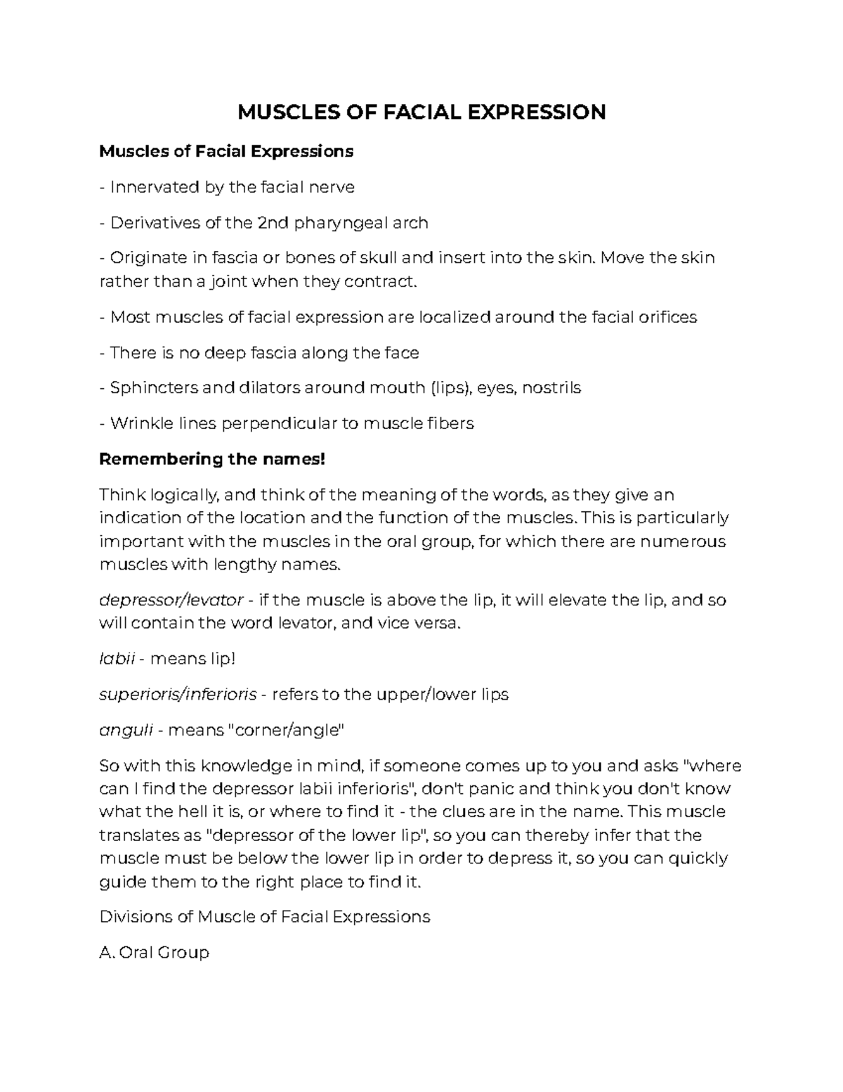 Muscles OF Facial Expression - MUSCLES OF FACIAL EXPRESSION Muscles of ...