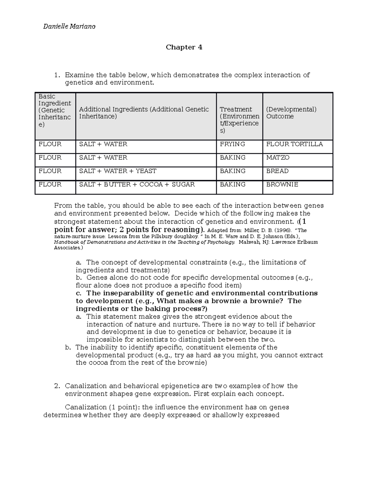 Chapter 4 Application Activity - Danielle Mariano Chapter 4 Examine the ...