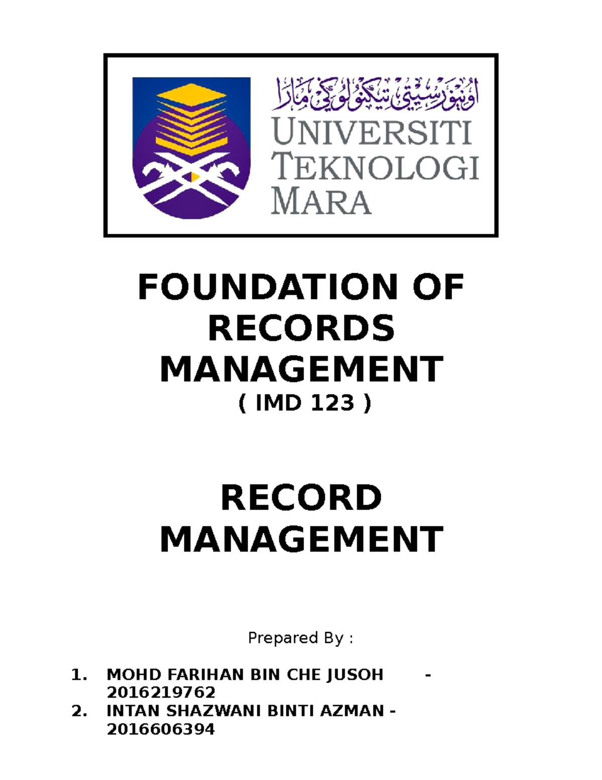 Record Management For Everyone Quizlet - shk0c07