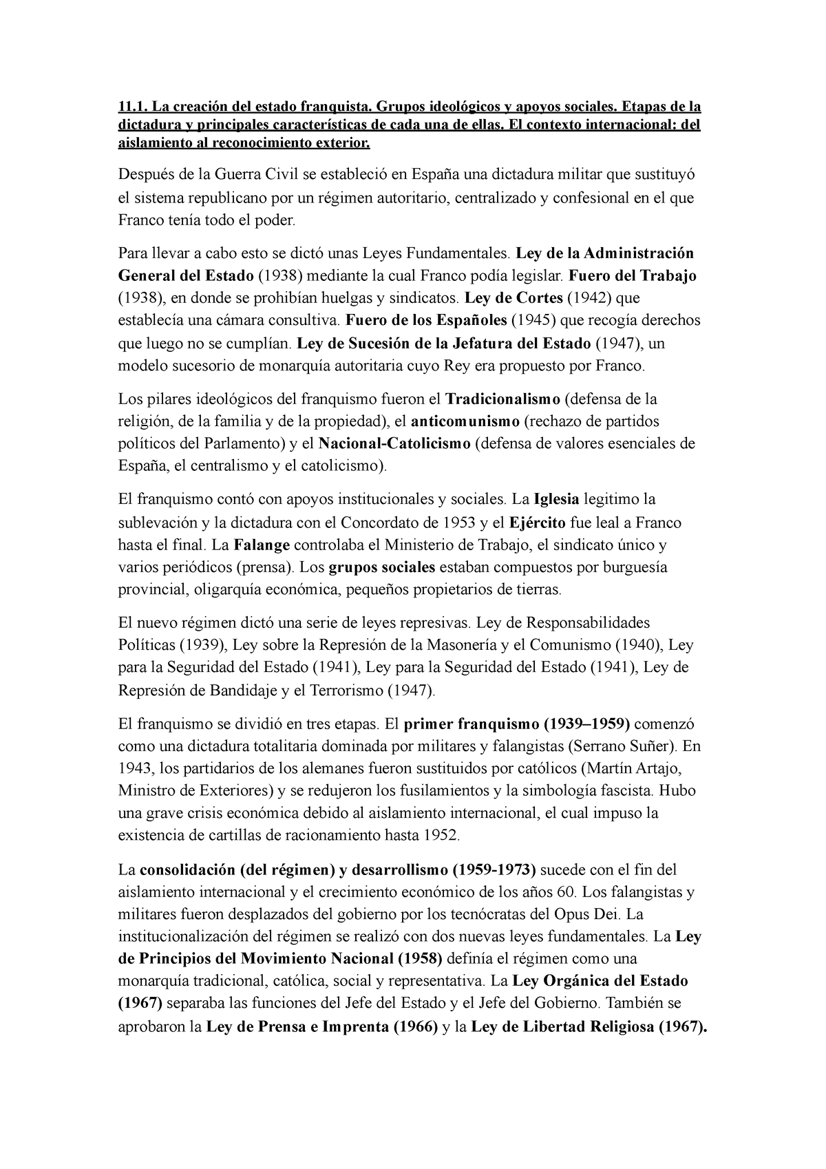 Bloque 11 Historia De España 11 La Creación Del Estado Franquista Grupos Ideológicos Y