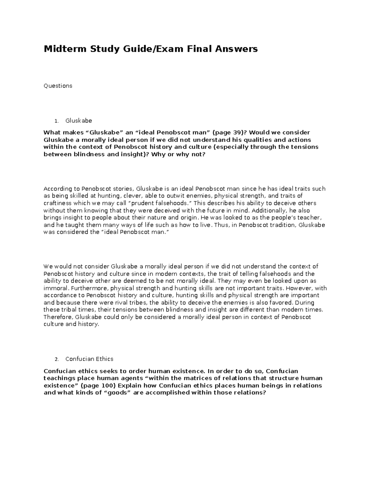 RELG221 Midterm and Final Exam Study Guide - Midterm Study Guide/Exam ...