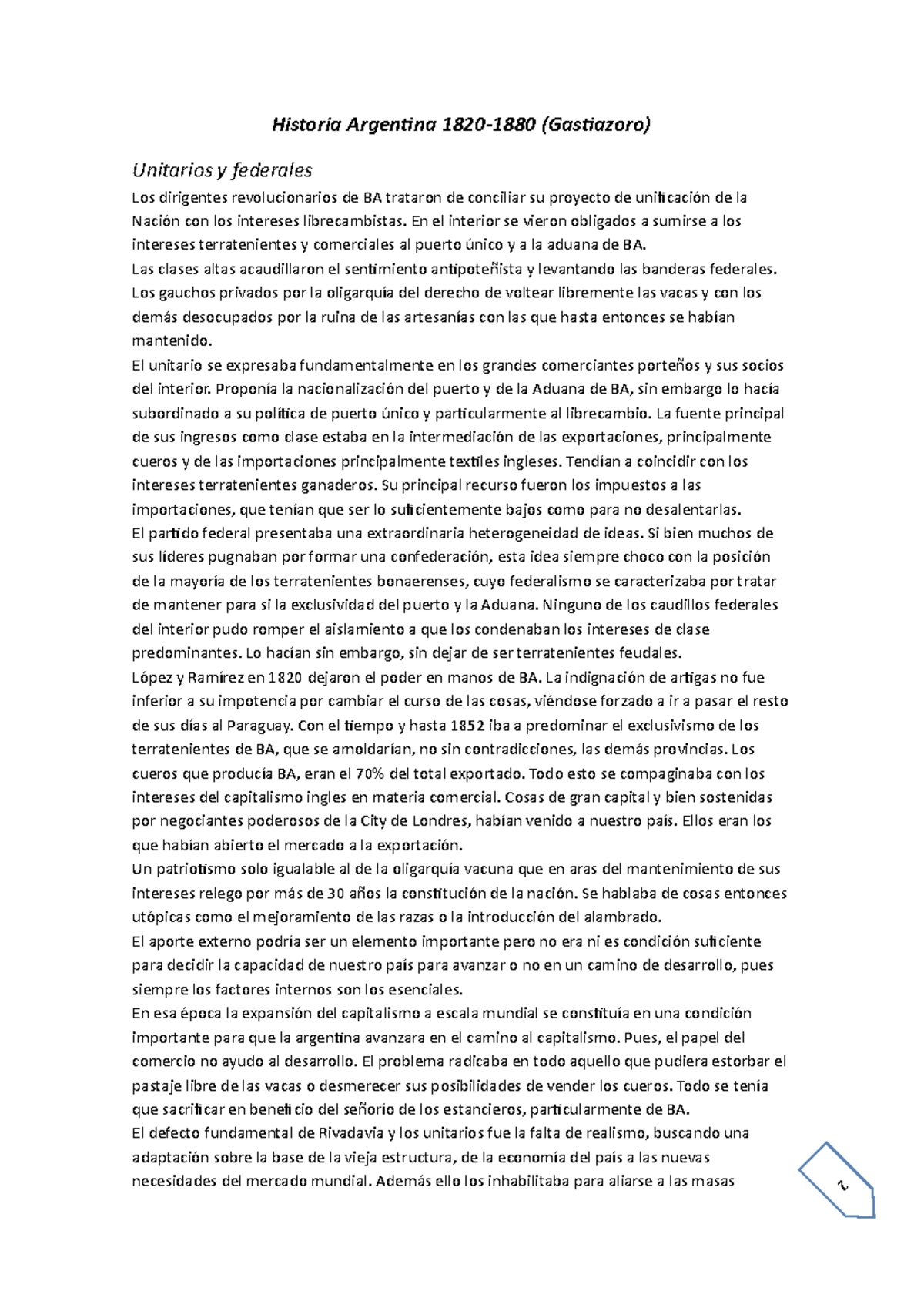 Historia Argentina 1820 1880 Gastiazoro Historia Política Uba Studocu Historia Argentina 1820 1880 Gastiazoro Historia Política Uba Studocu