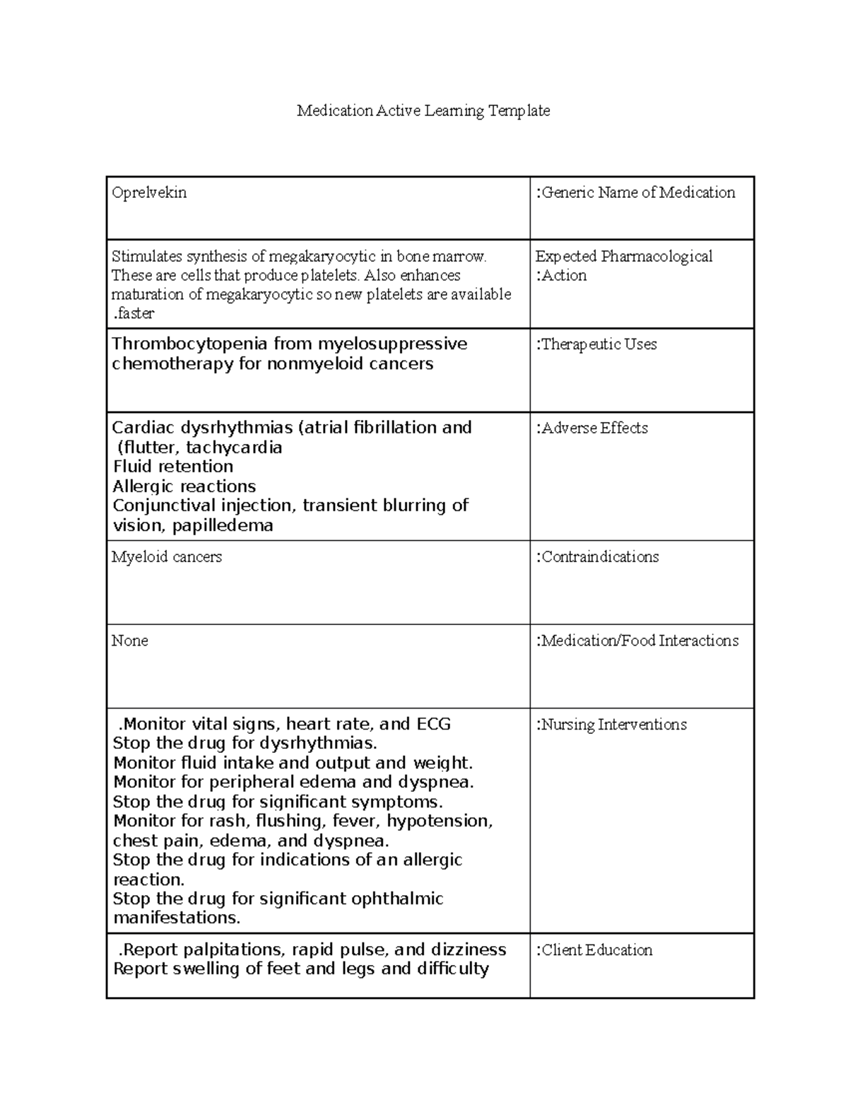 Thrombopoietic Growth Factors - Medication Active Learning Template ...