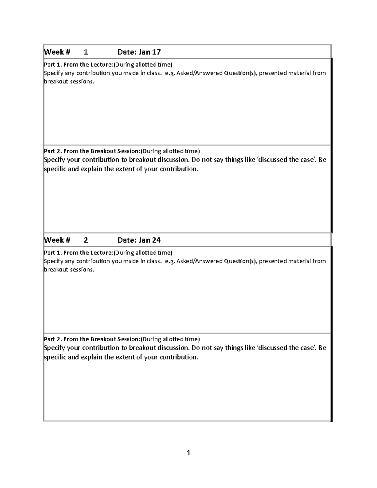 Participation Journal 101 Monday 8-11 - Week # 1 Date: Jan 17 Part 1 ...