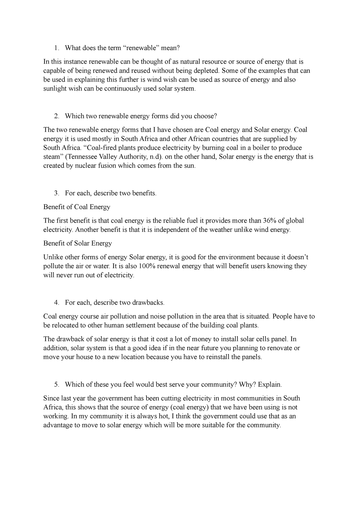 Envs 1301 Discussion Forum Unit 5 - What Does The Term “renewable” Mean 