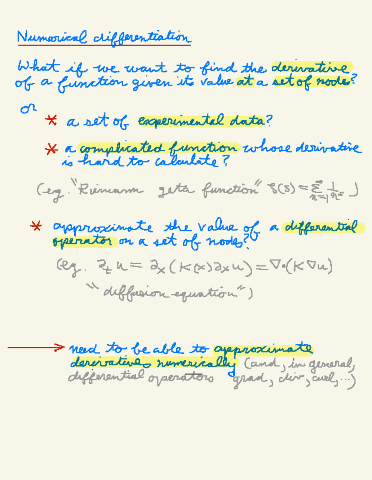 Numerical Differentiation - 3 methods : 