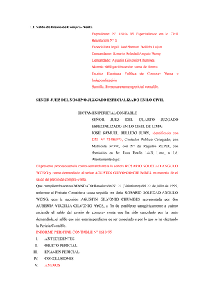 Casos Practicos De Peritaje II - 1. CASO DE PERITAJE CONTABLE JUDICIAL ...