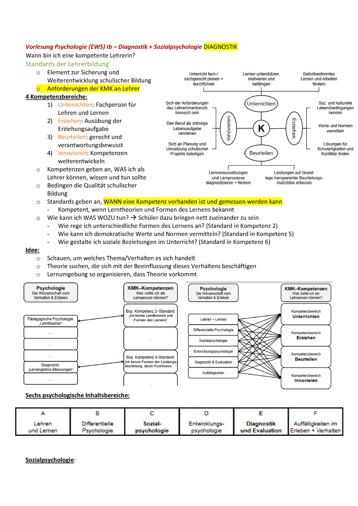 Psychologie Ib - Vorlesung Psychologie (EWS) Ib – Diagnostik ...