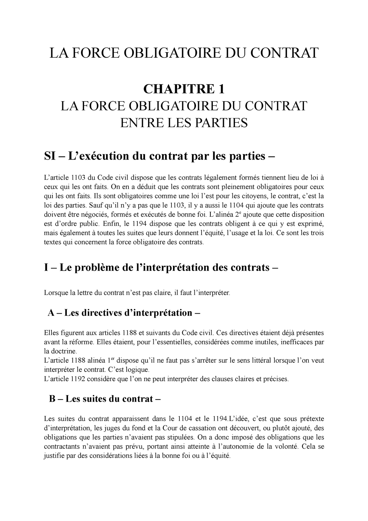 dissertation juridique la force obligatoire de la loi