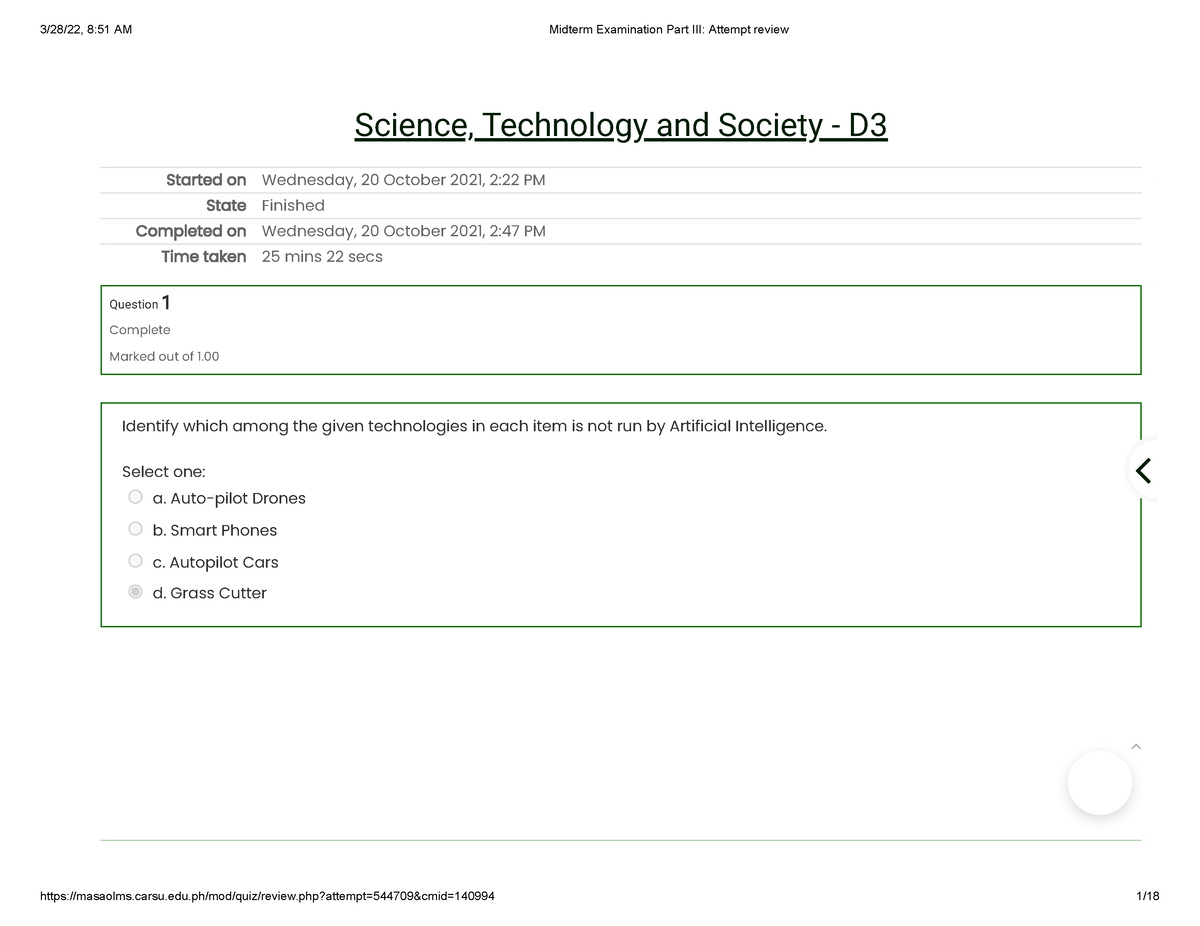 STS-Midterm-Examination-Part-III -Attempt-review - Science, Technology ...