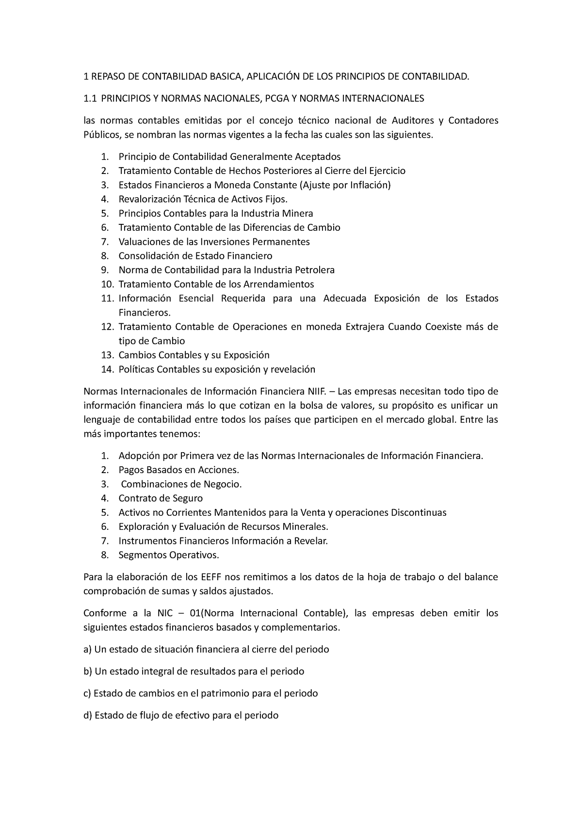 1 Repaso DE Contabilidad Basica - 1 REPASO DE CONTABILIDAD BASICA ...