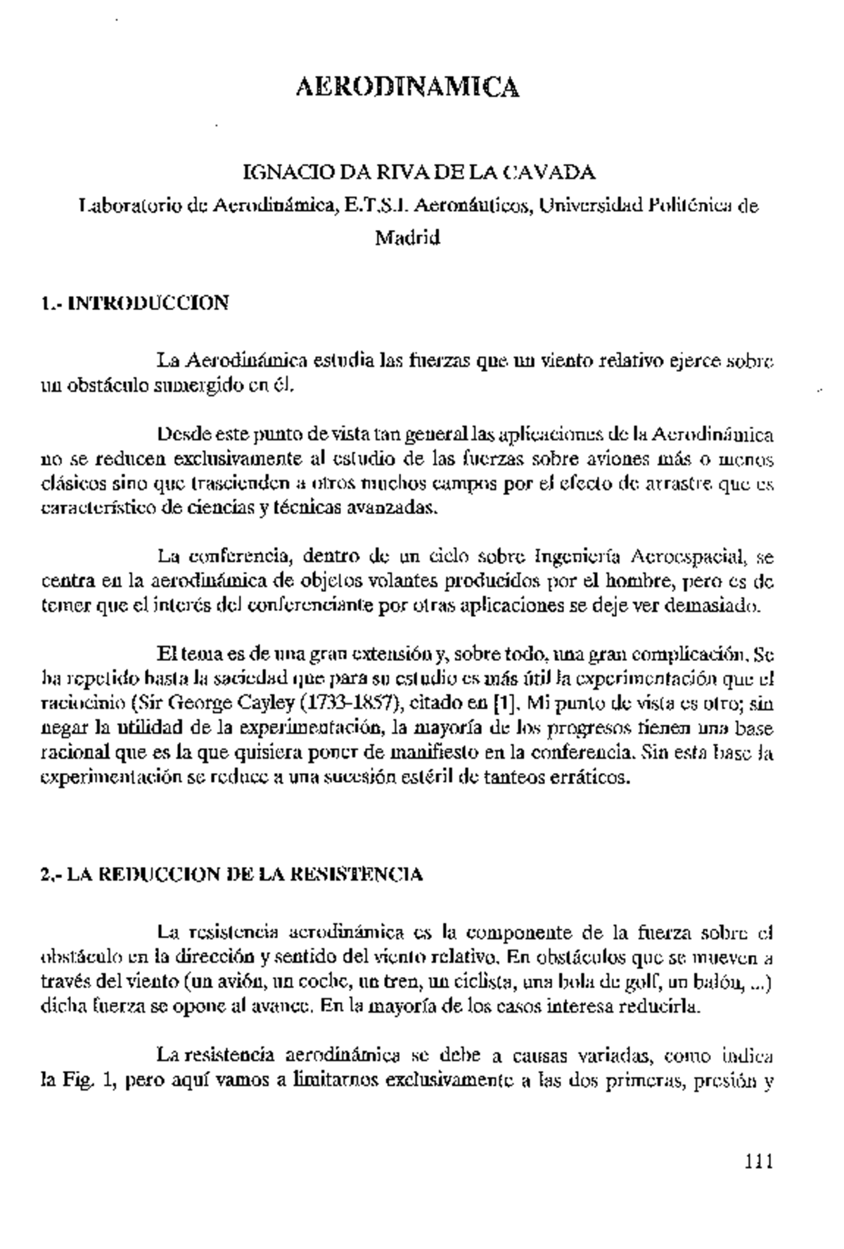 Aerodinamica - AERODINÁMICA IGNACIO DA RIVA DE LA CAVADA Laboratorio de ...
