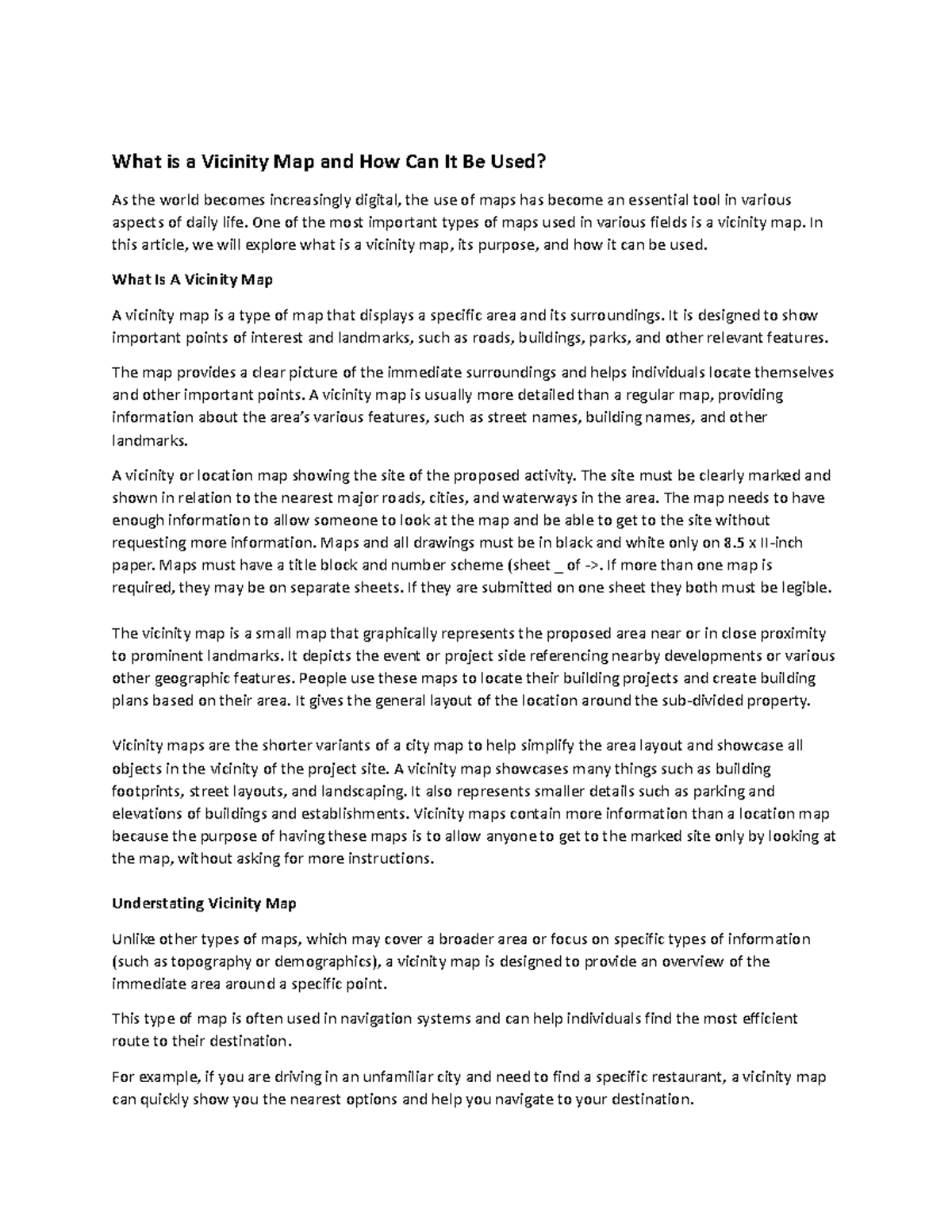 What is a Vicinity Map and How Can It Be Used - One of the most ...