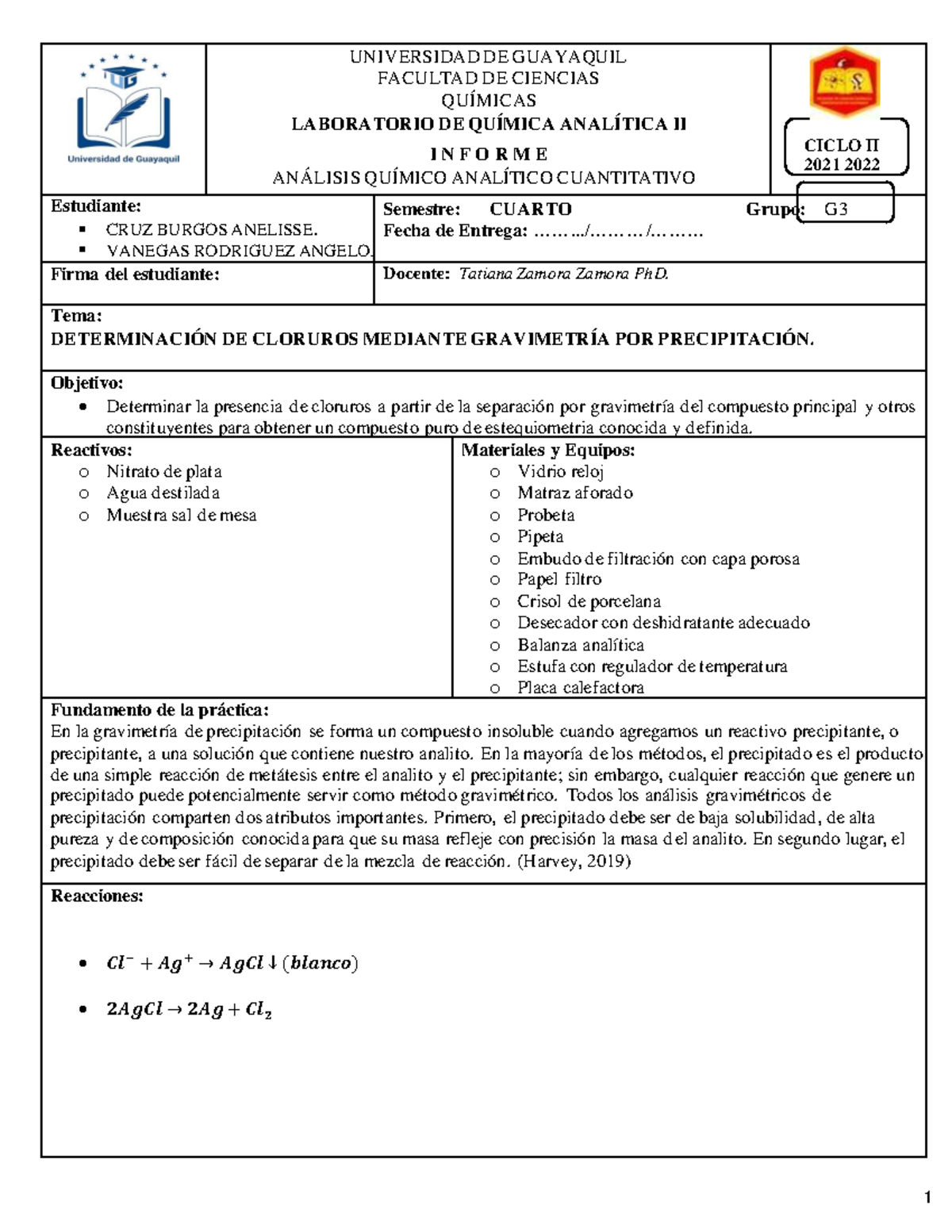 Informe 2 Qaii Practica Universidad De Guayaquil Facultad De