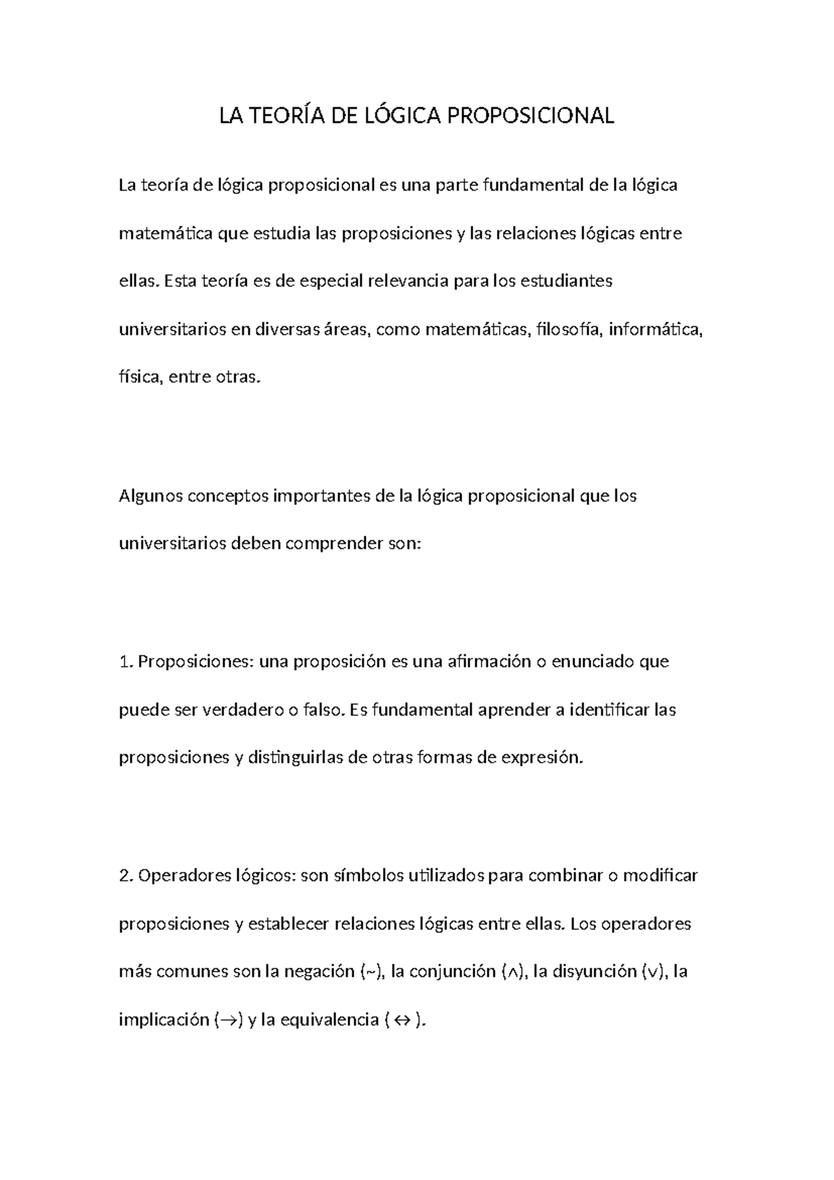 La Teoría De Lógica Proposicional La Teoría De Lógica Proposicional La Teoría De Lógica Proposicional La Teoría De Lógica Proposicional