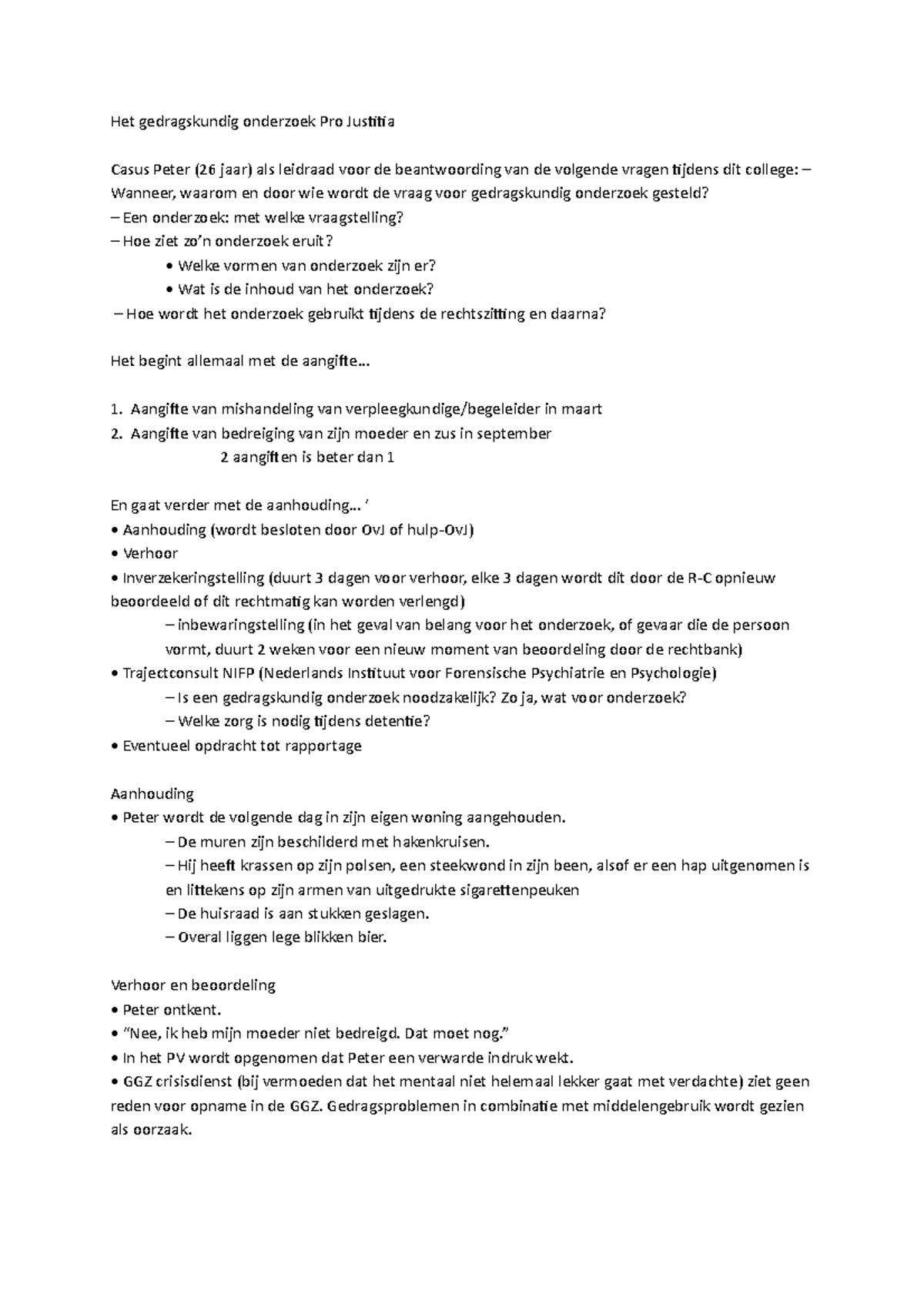 College Het gedragskundige onderzoek Pro Justitia - Het gedragskundig ...