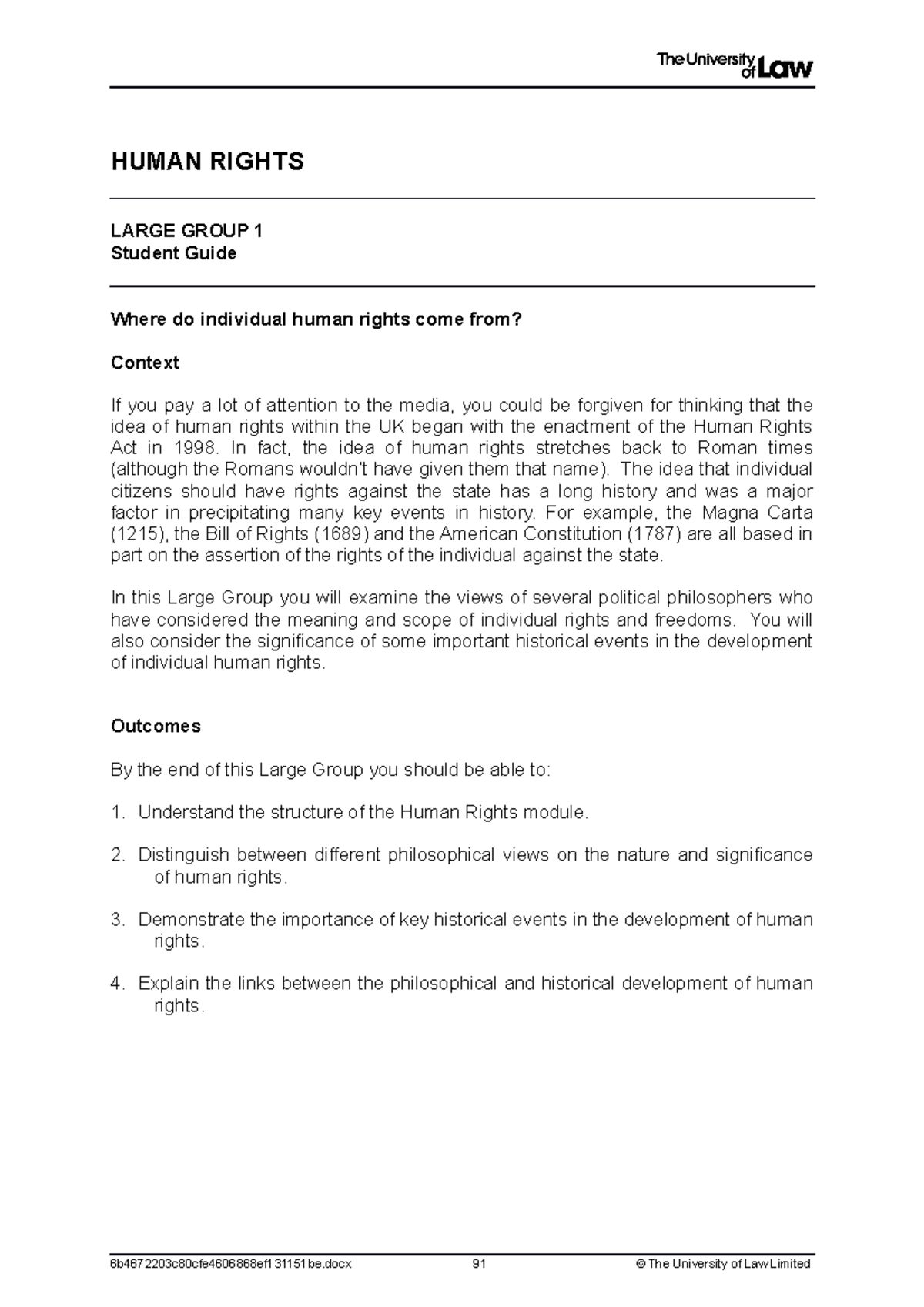 2122 hum level 6 lg01 ce01 student guide - HUMAN RIGHTS LARGE GROUP 1 ...