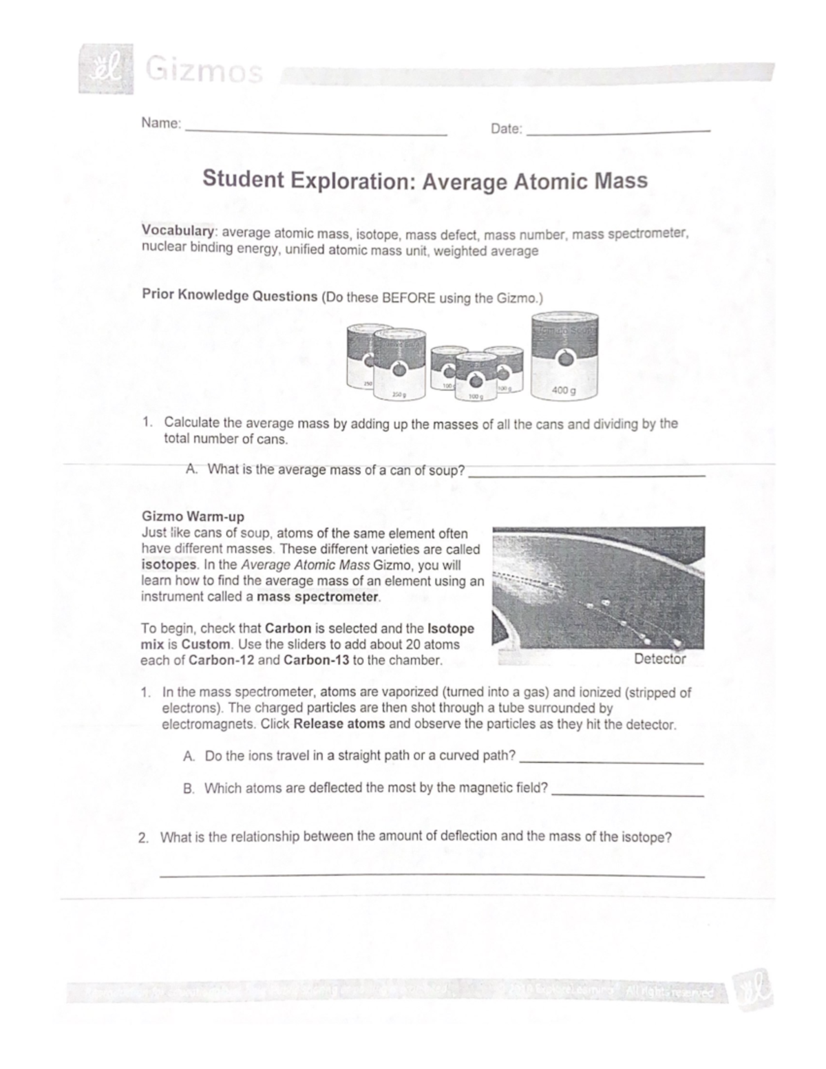 Average atomic mass gizmo chem 111 studocu