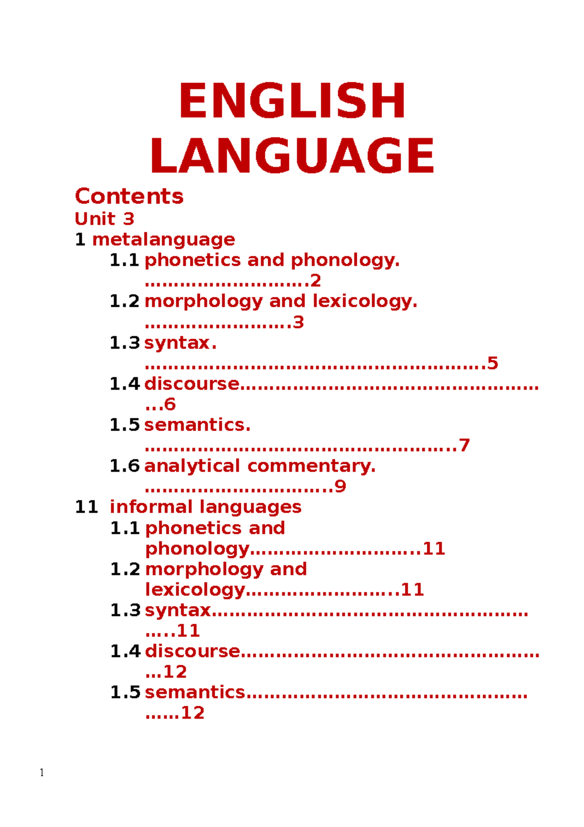 English Language unit 3 notes Studocu