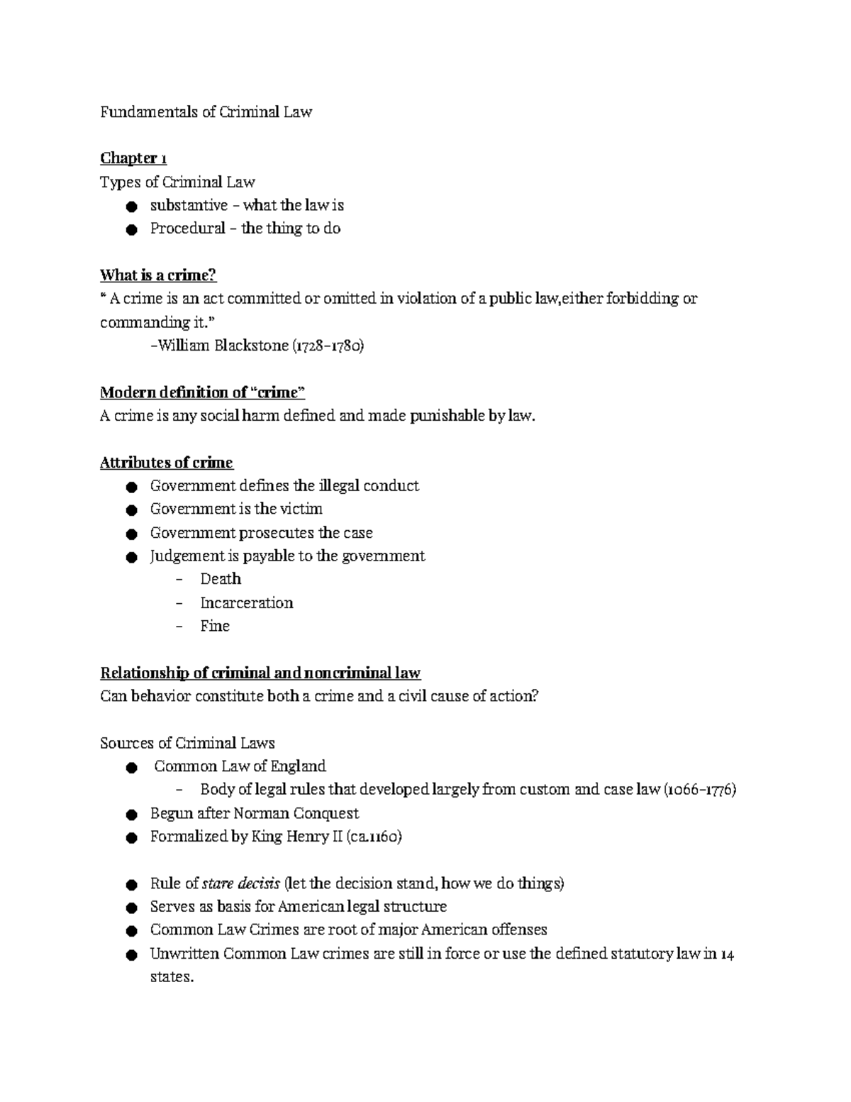 Fundamentals Of Criminal Law - Fundamentals Of Criminal Law Chapter 1 ...