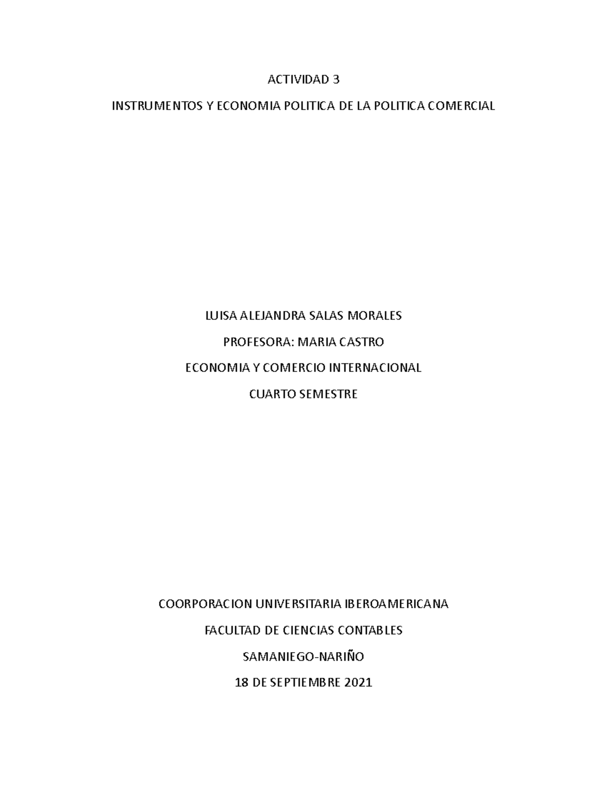 Actividad 3 economia y comercio internacional - ACTIVIDAD 3 ...