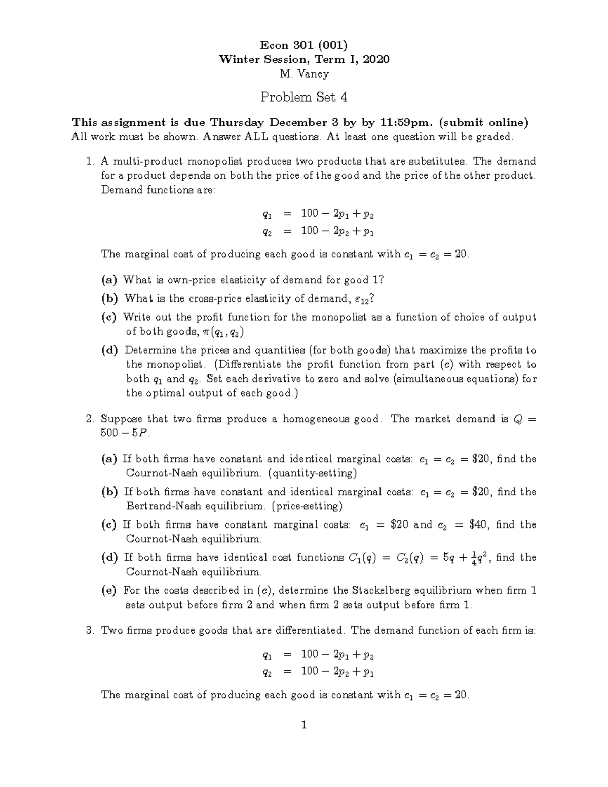 2020 - Winter Term 1 - 301 Problem Set 4 - Econ 301 (001) Winter ...