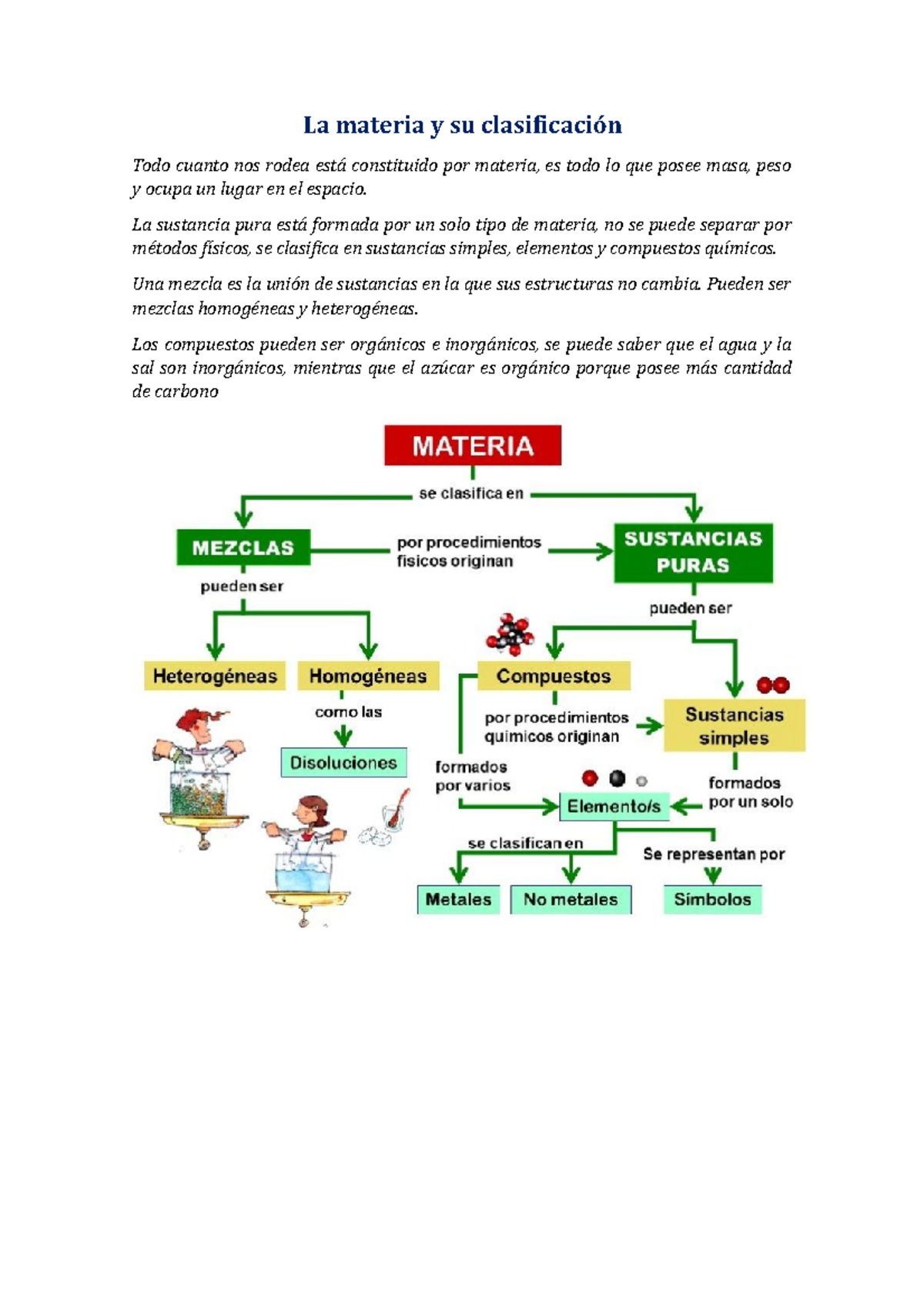 La Materia Y Su Clasificación La Materia Y Su Clasificación Todo Cuanto Nos Rodea Está 7243