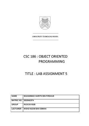 CSC301 JAN2024 Suggested Answer - COURSE : VISUAL PROGRAMMING COURSE ...