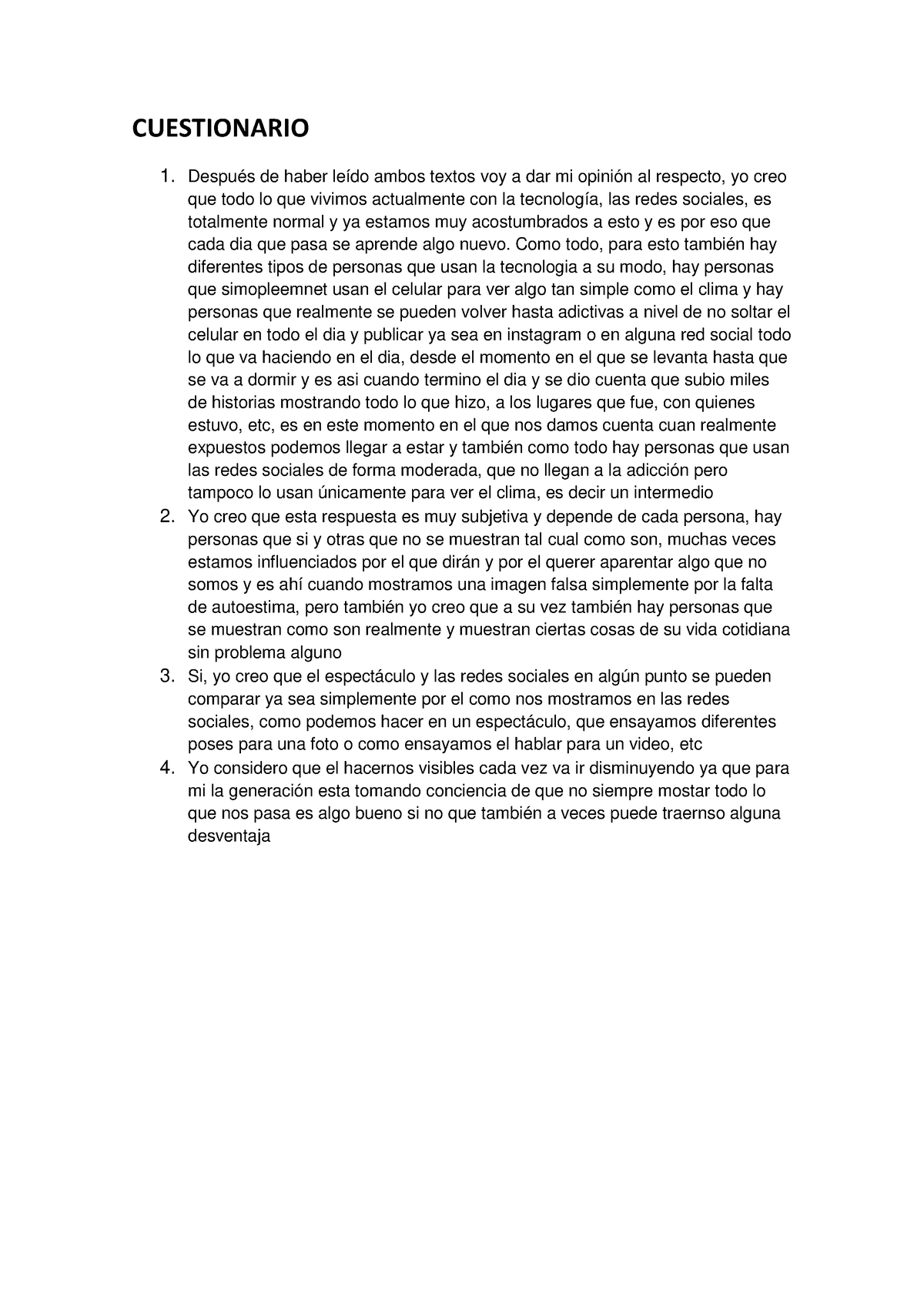 Cuestionario Antropologia odf - CUESTIONARIO 1. Después de haber leído