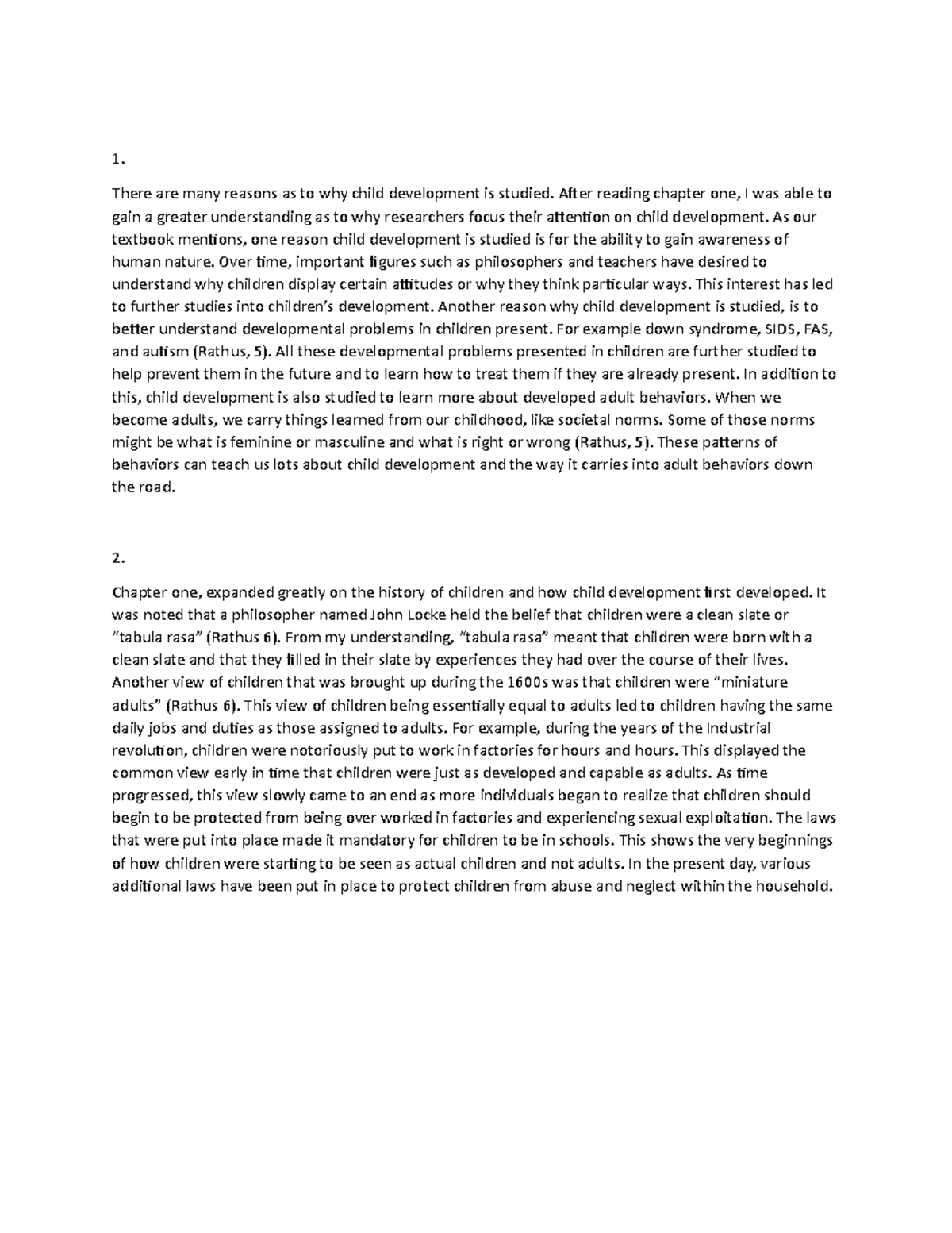 Ch 1 Discussion Answers 1 There Are Many Reasons As To Why Child