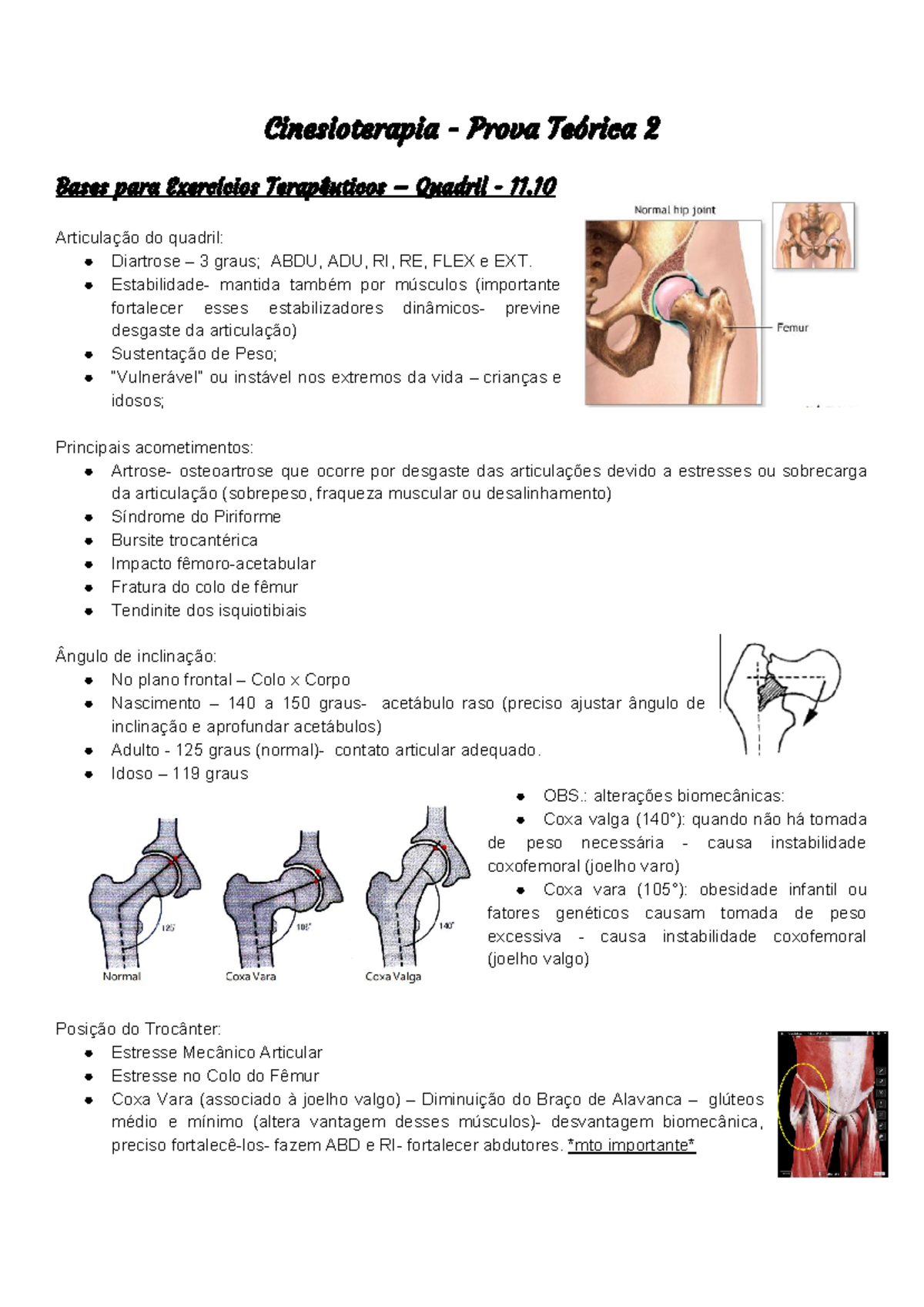 Cinesioterapia- T2 - Cinesioterapia - Prova Teórica 2 Bases Para ...