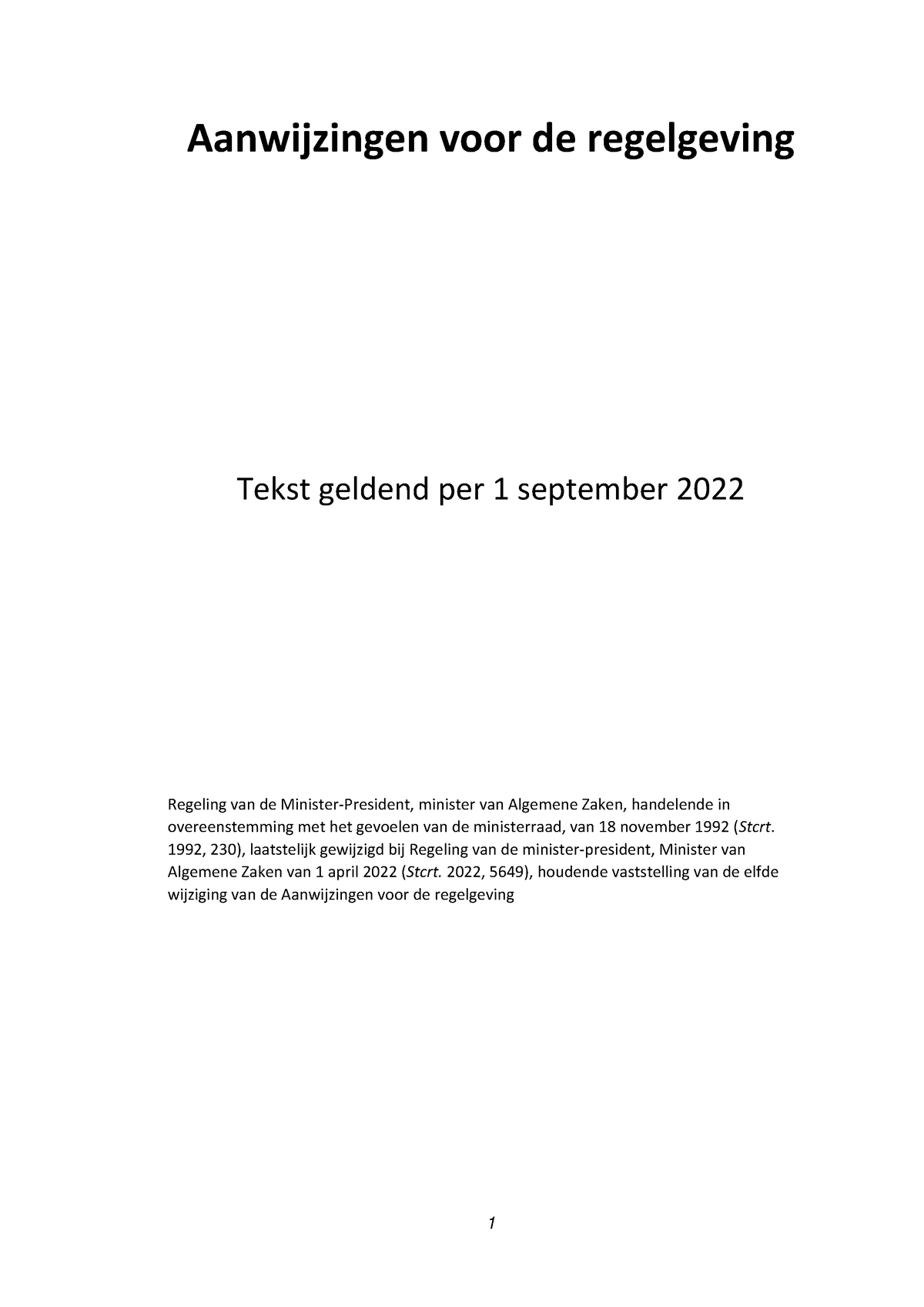 Reader Onderwijs Wetgeving 2022-2023 - Aanwijzingen voor de regelgeving