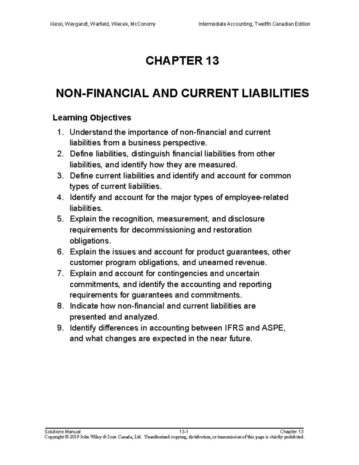 Intermediate-acct-ch13 - Solutions Manual 13-1 Chapter 13 CHA P T ER 13 ...