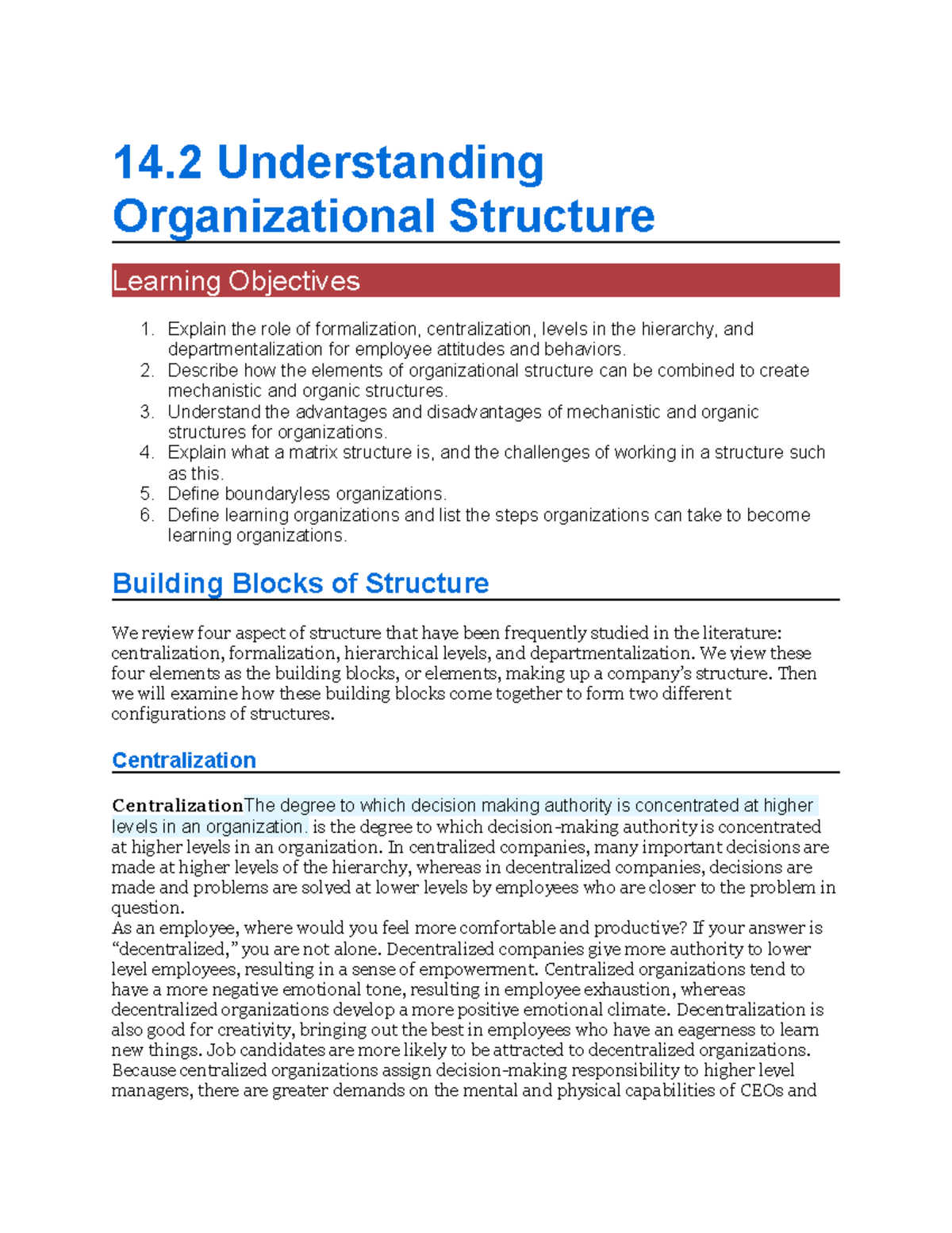 Understanding Organizational Structure - Organizational Behavior Class ...