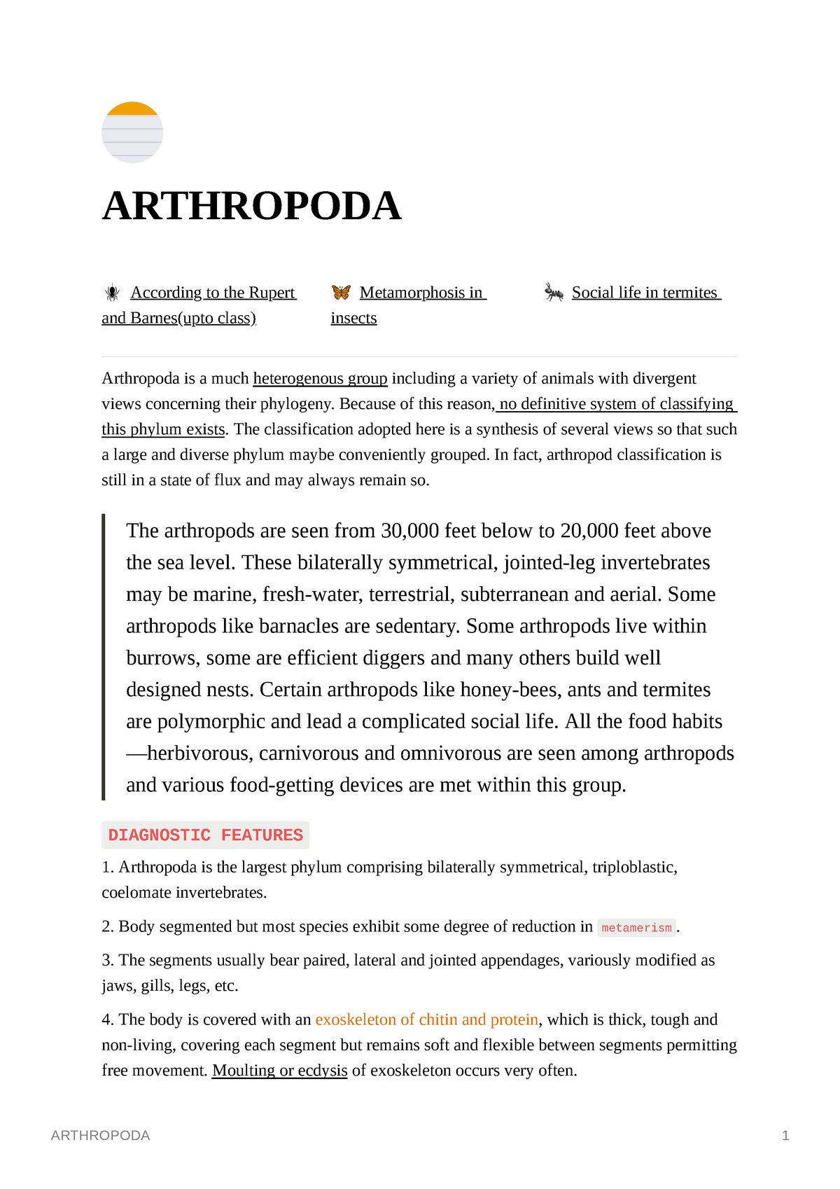 ARTHROPODA-INVERTEBRATE ZOOLOGY - ARTHROPODA 🕷According To The Rupert ...