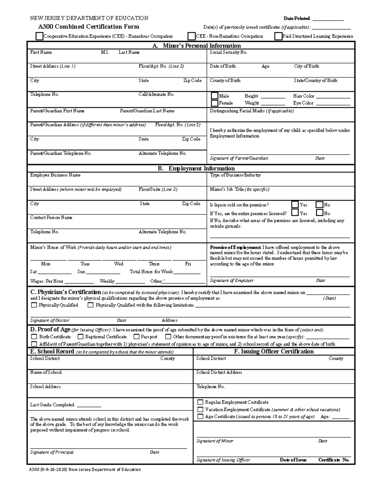 A300 - Bru - A300 Combined Certification Form Date(s) of previously ...