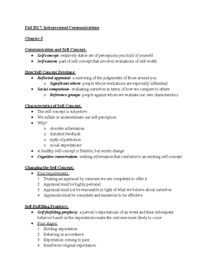 Interpersonal Communication - Chapter 4 - Fall 2017: Interpersonal ...