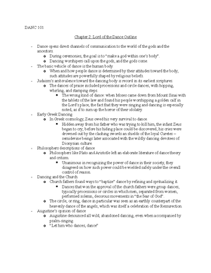 Classical Ballet Lecture Notes - Dance Appreciation 101 Classical ...