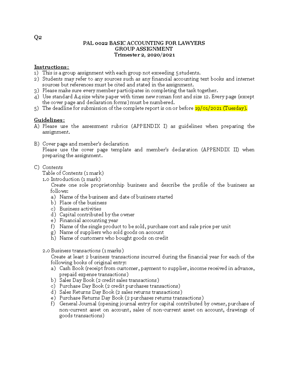 Business accounting assignment image