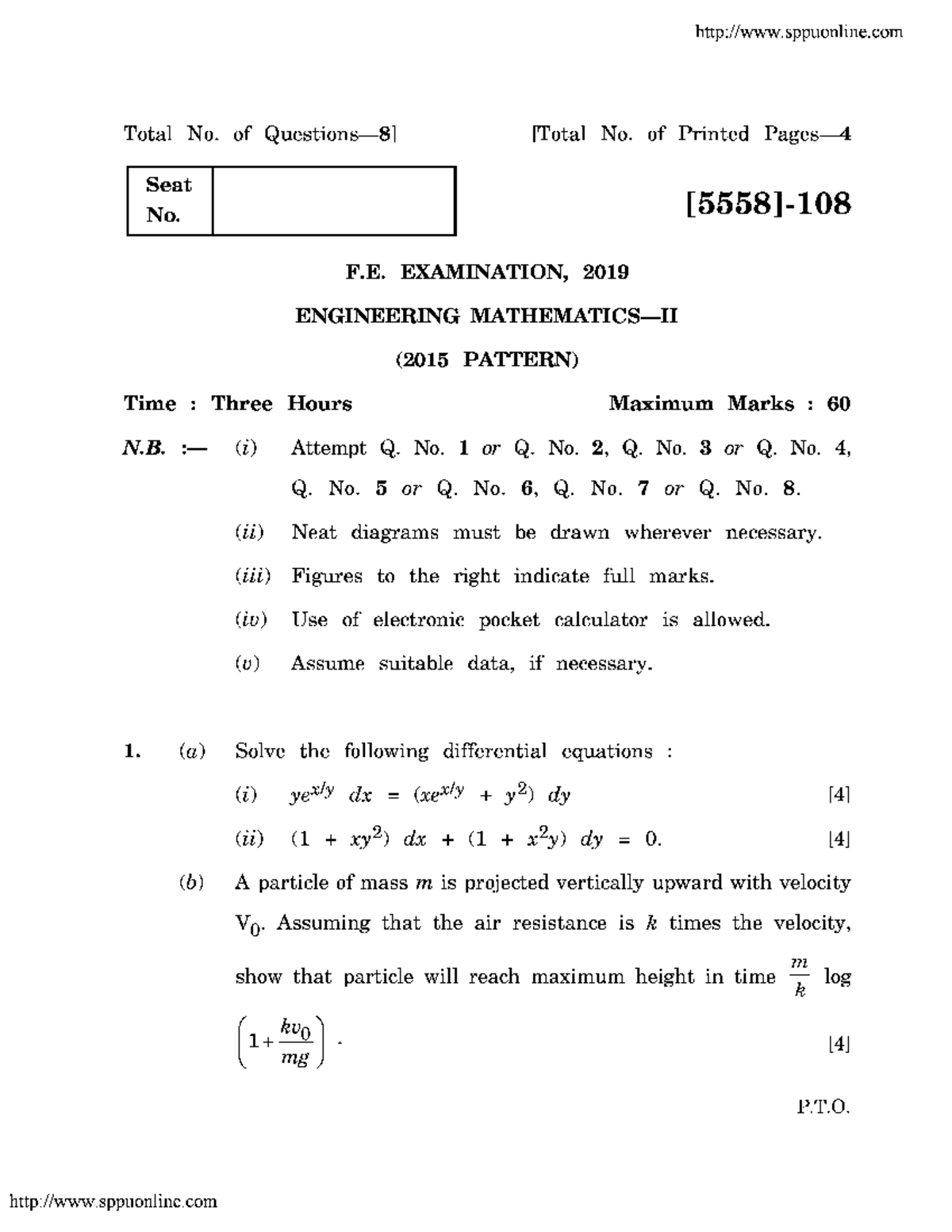 Be 1 year engineering mathematics 2 jun 2019 - Information technology ...