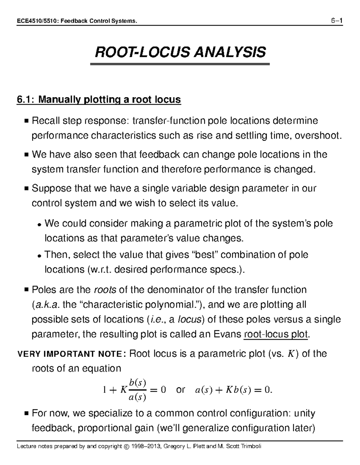 ECE4510-Notes 06 - ECE4510/5510: Feedback Control Systems. 6– ROOT ...