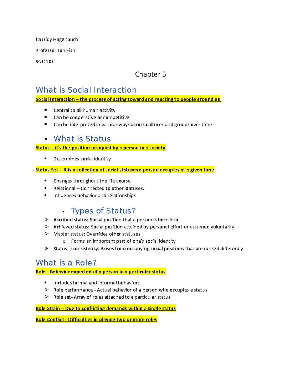 Chapter 5 - here it talks about social interaction - Cassidy Hagenbuch ...