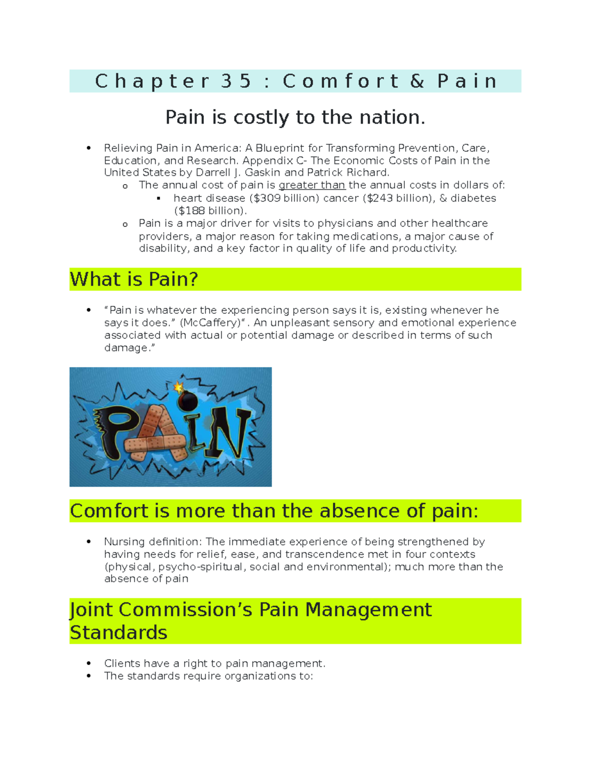C h a p t e r 3 5 - Module on pain perception and comfort, sleep, and ...