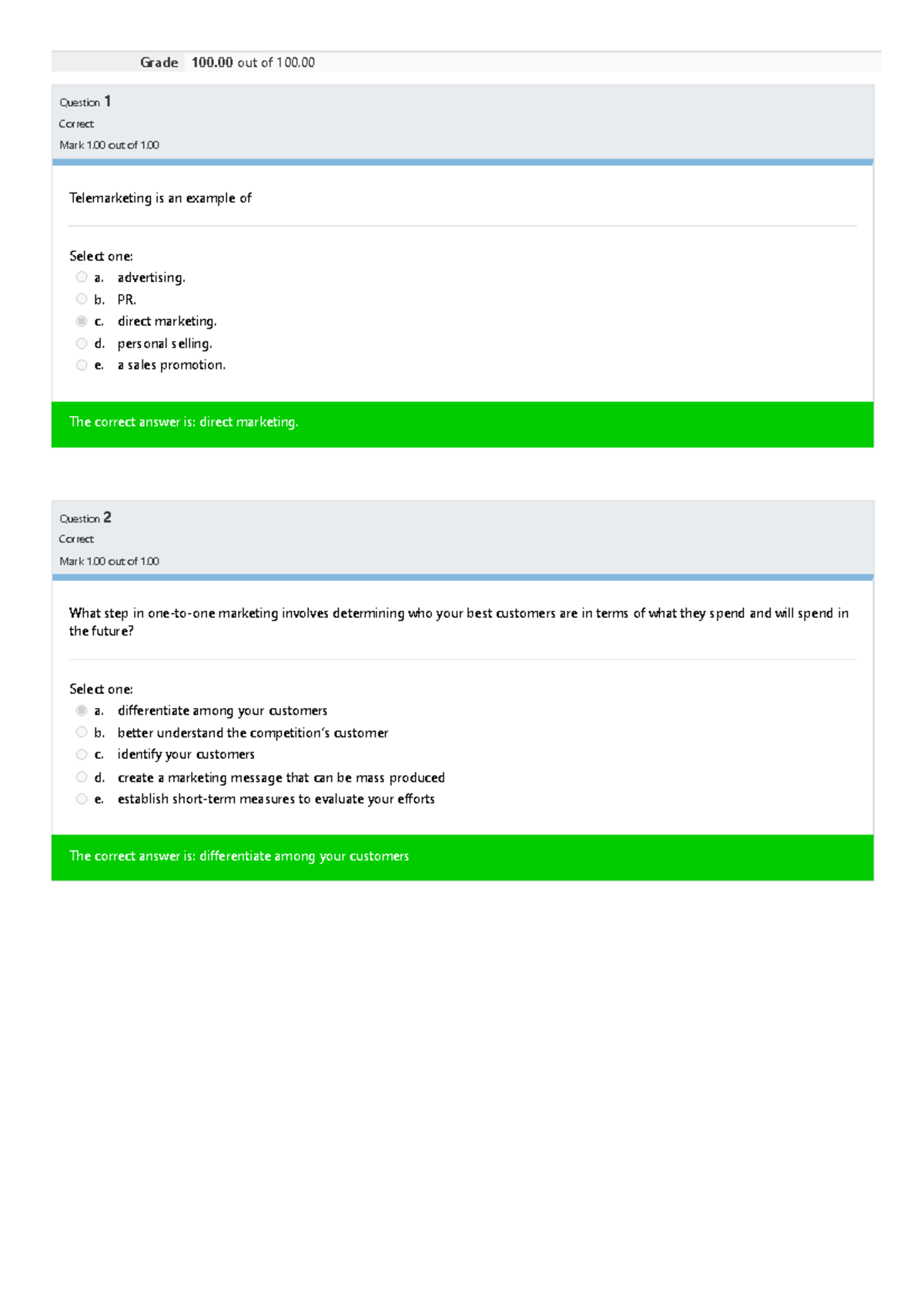 BUS 2201 - Principles Of Marketing Graded Quiz Unit 6 Attempt Review ...