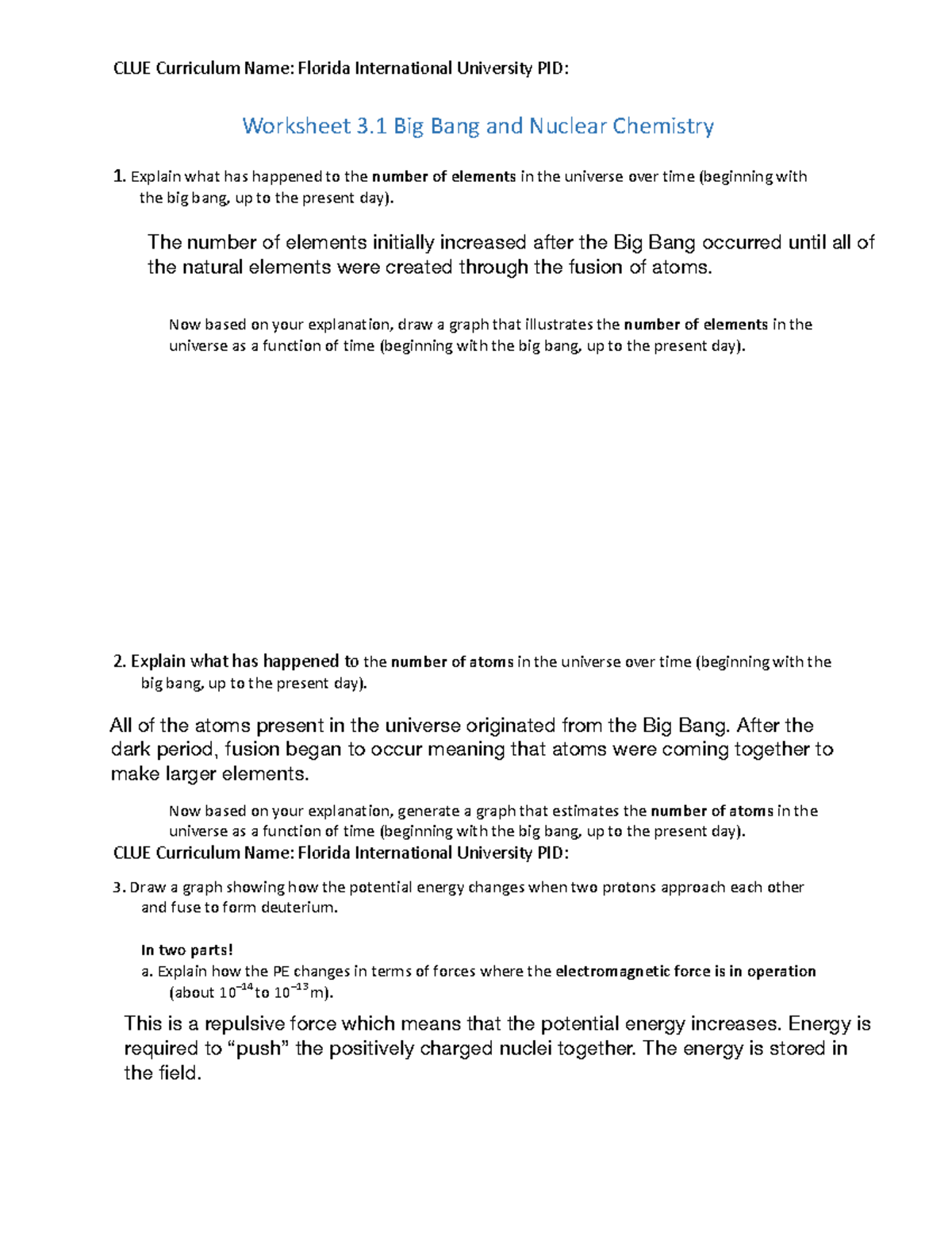Worksheet+3 - Completed Assignment - CLUE Curriculum Name: Florida ...